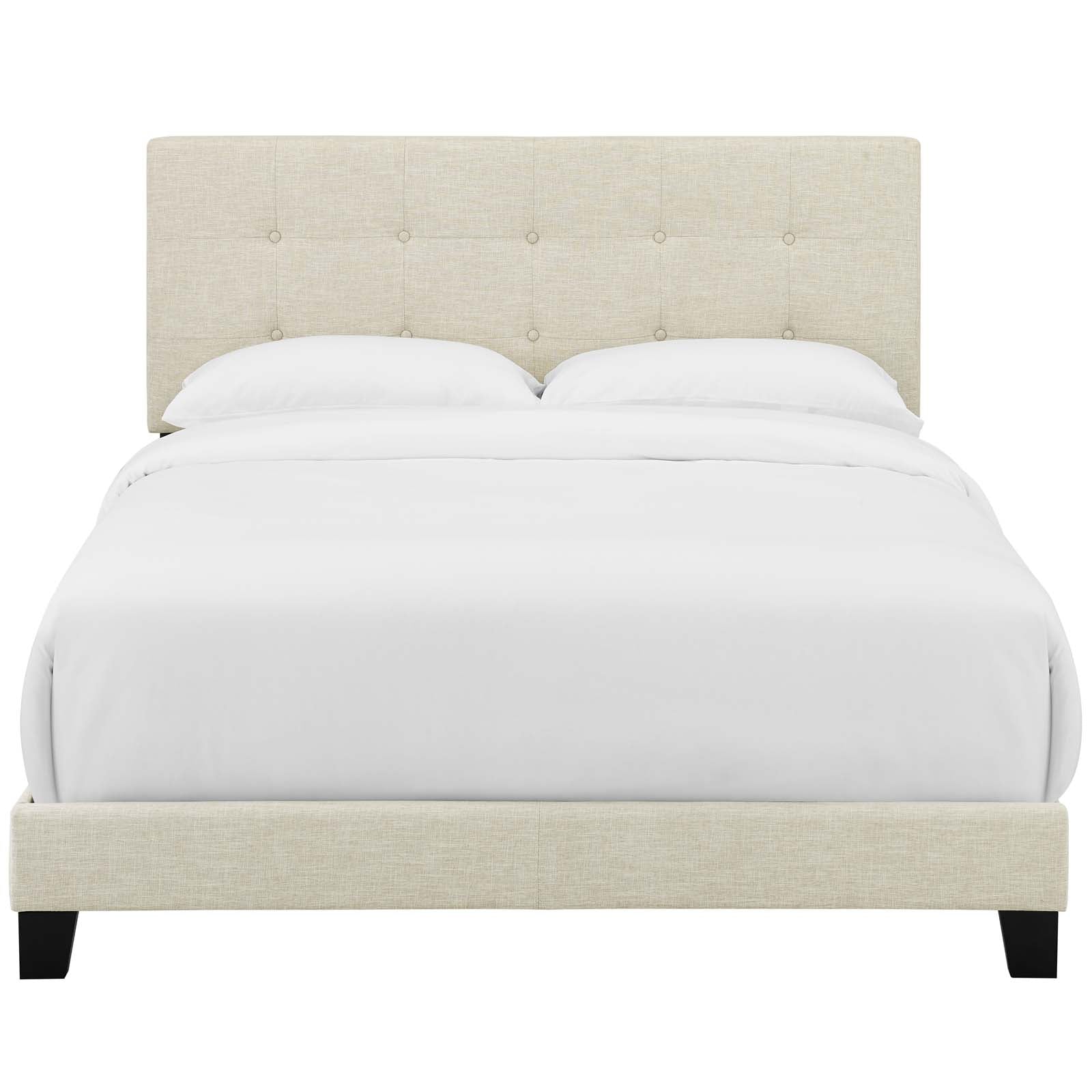 Modway Beds - Amira Full Upholstered Fabric Bed Beige