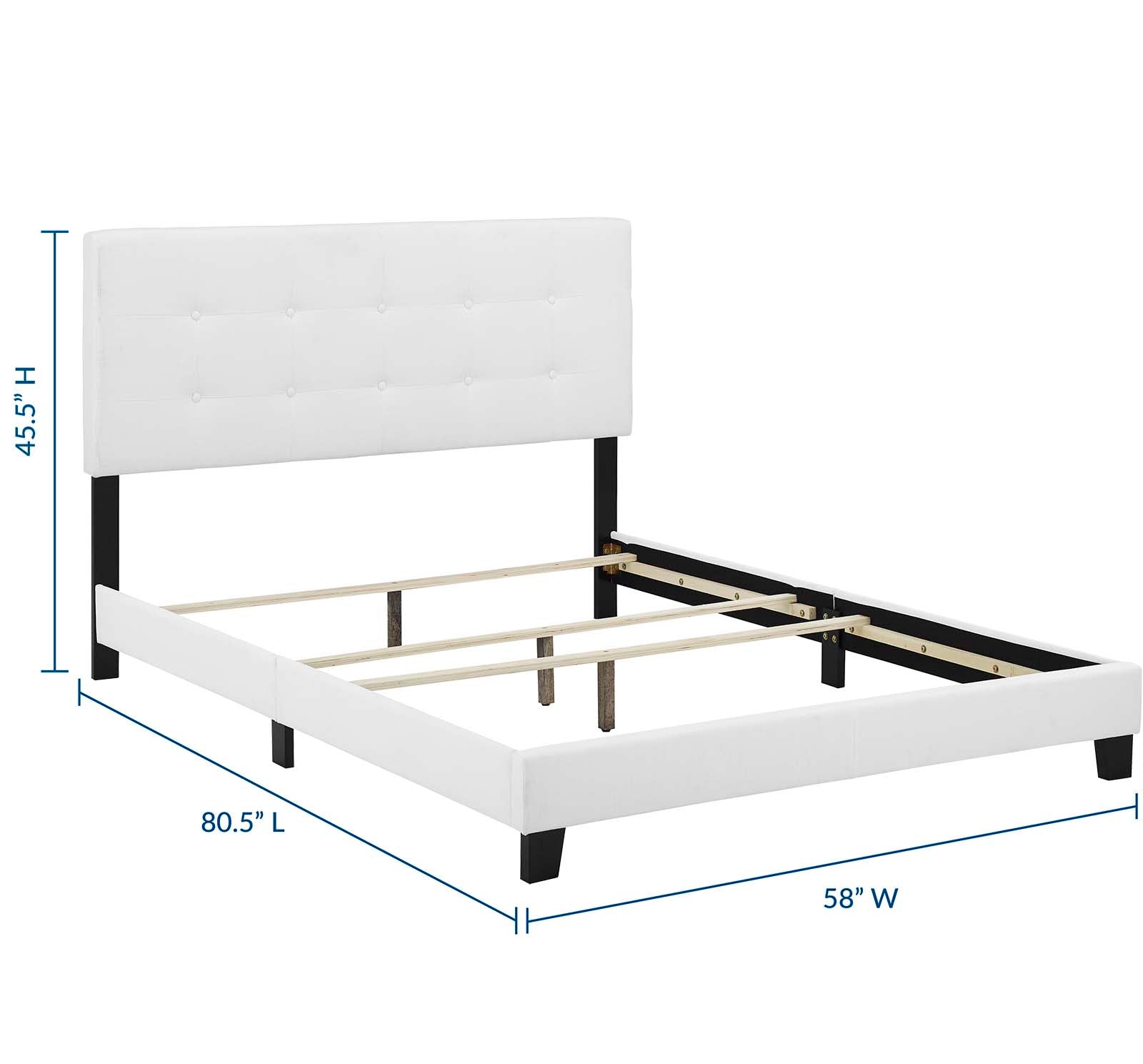 Modway Beds - Amira Full Upholstered Fabric Bed White
