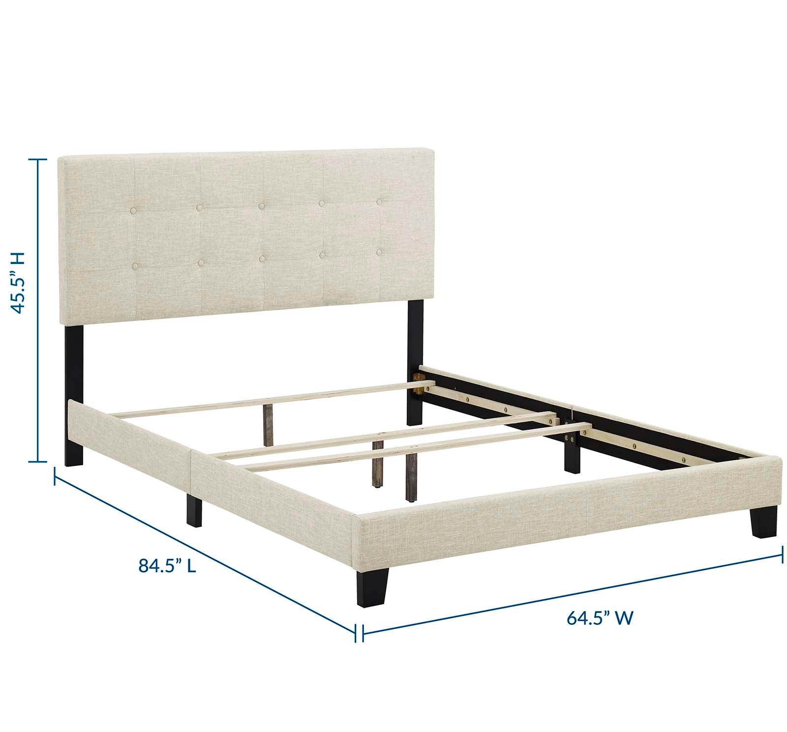 Modway Beds - Amira Queen Upholstered Fabric Bed Beige