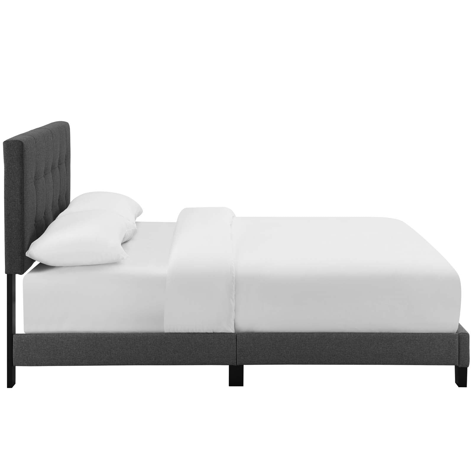 Modway Beds - Amira King Upholstered Fabric Bed Gray