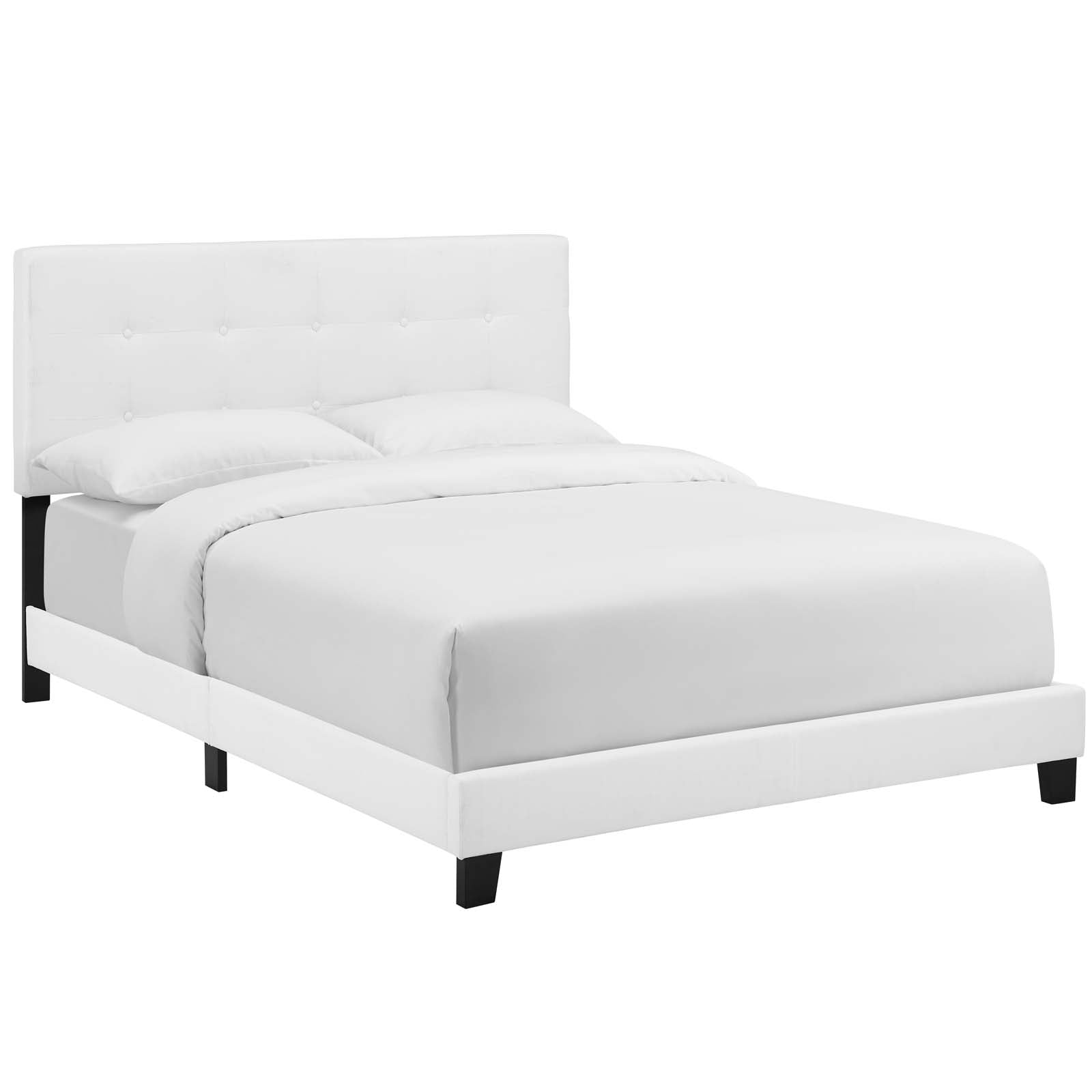 Modway Beds - Amira King Upholstered Fabric Bed White