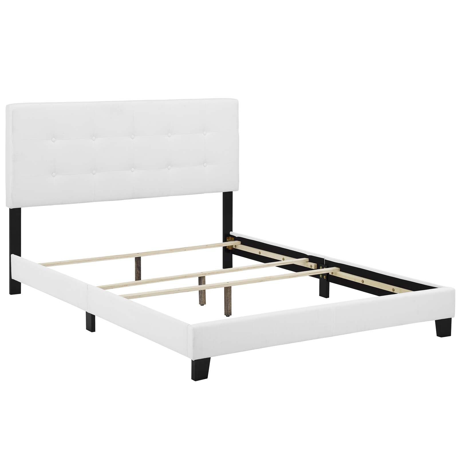 Modway Beds - Amira King Upholstered Fabric Bed White