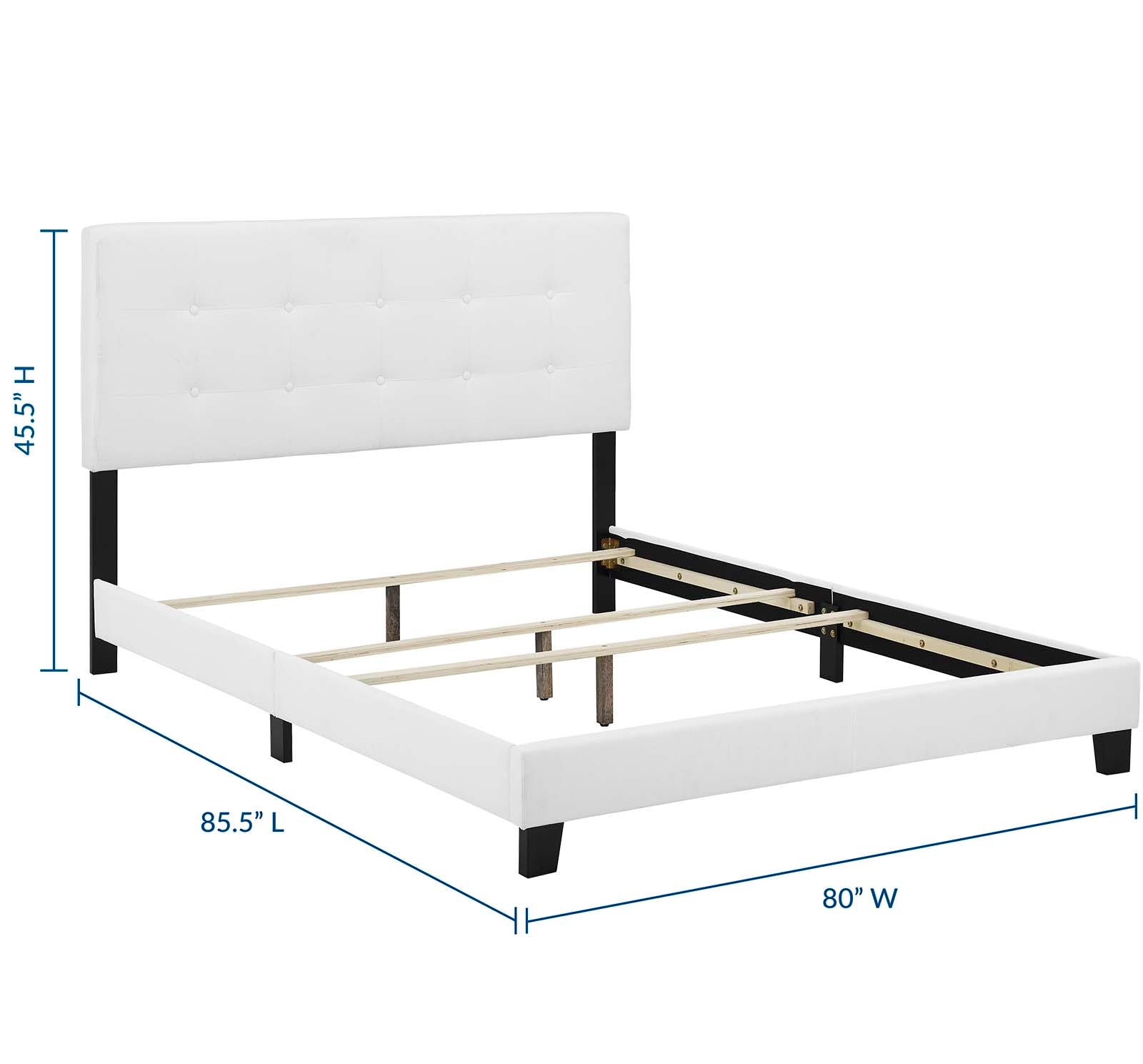 Modway Beds - Amira King Upholstered Fabric Bed White