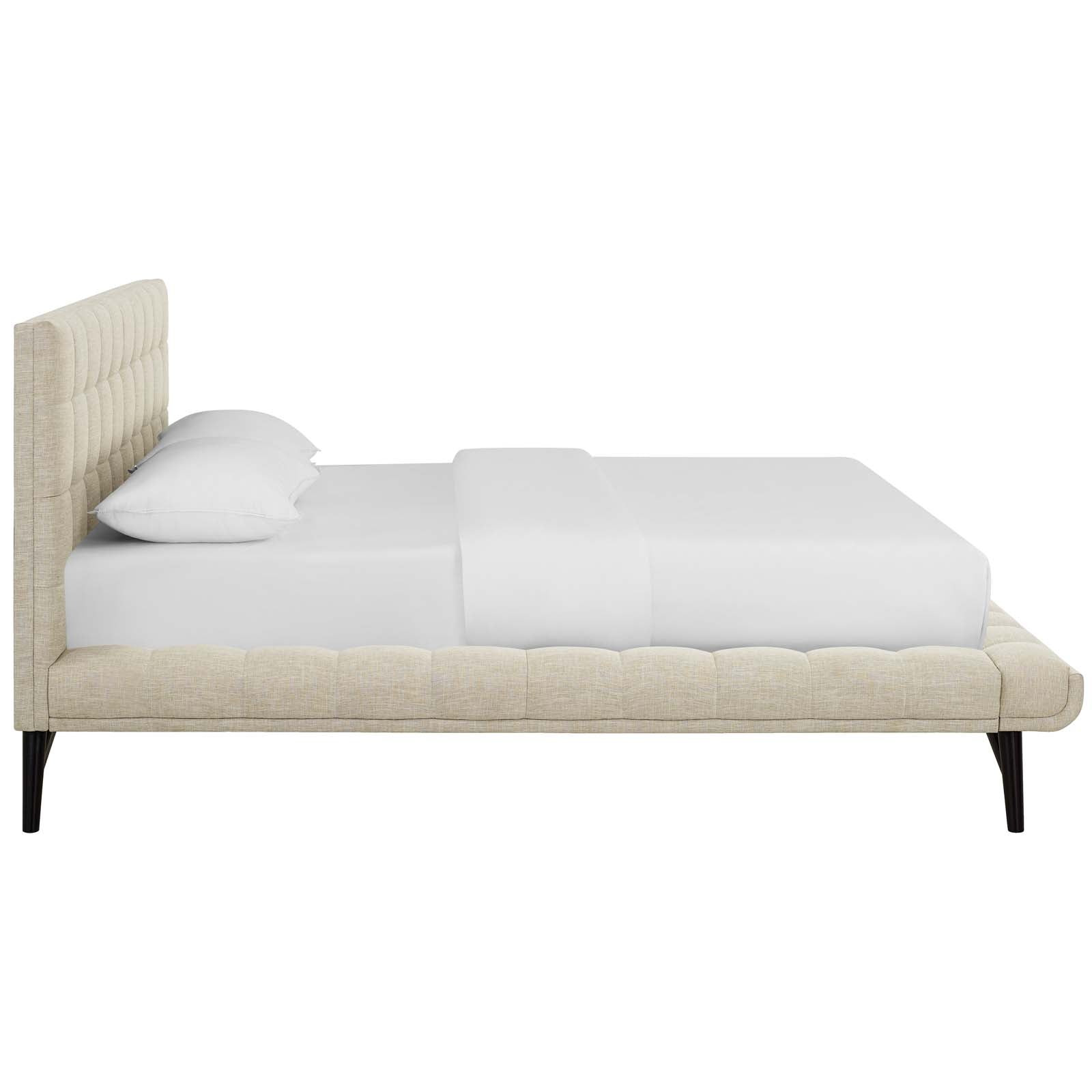 Modway Beds - Julia Biscuit Tufted Queen Bed Beige