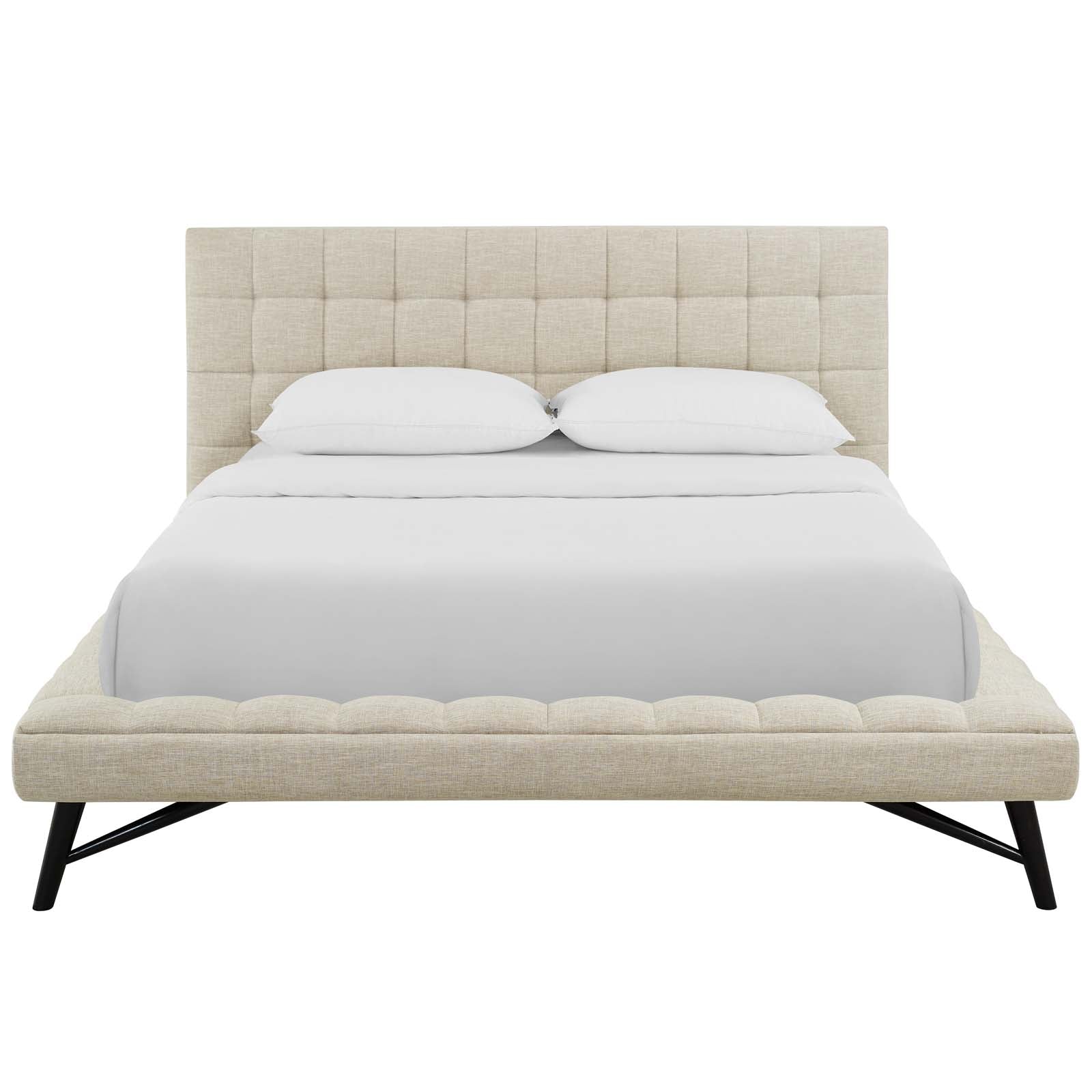 Modway Beds - Julia Biscuit Tufted Queen Bed Beige