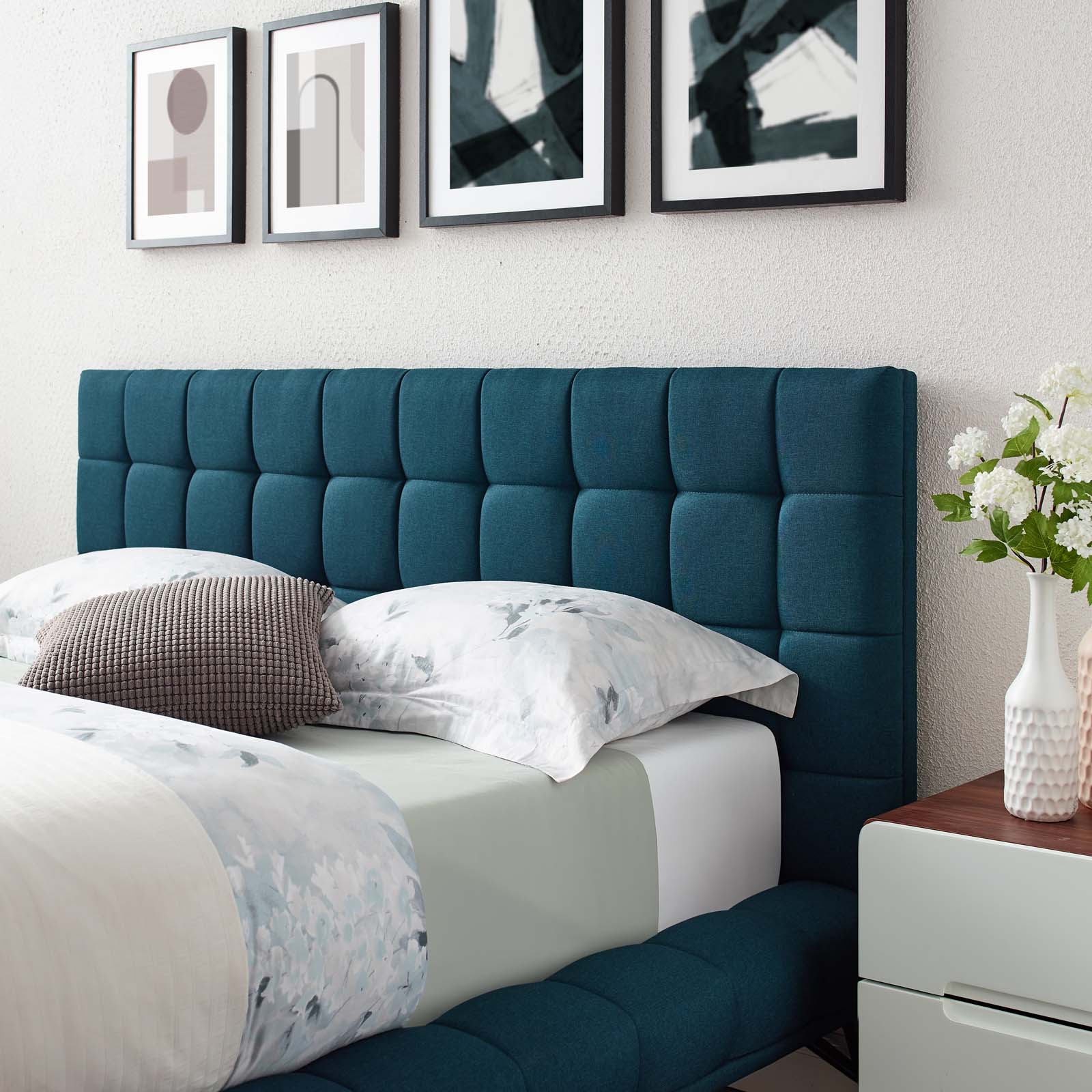 Modway Beds - Julia Biscuit Tufted Queen Bed Blue