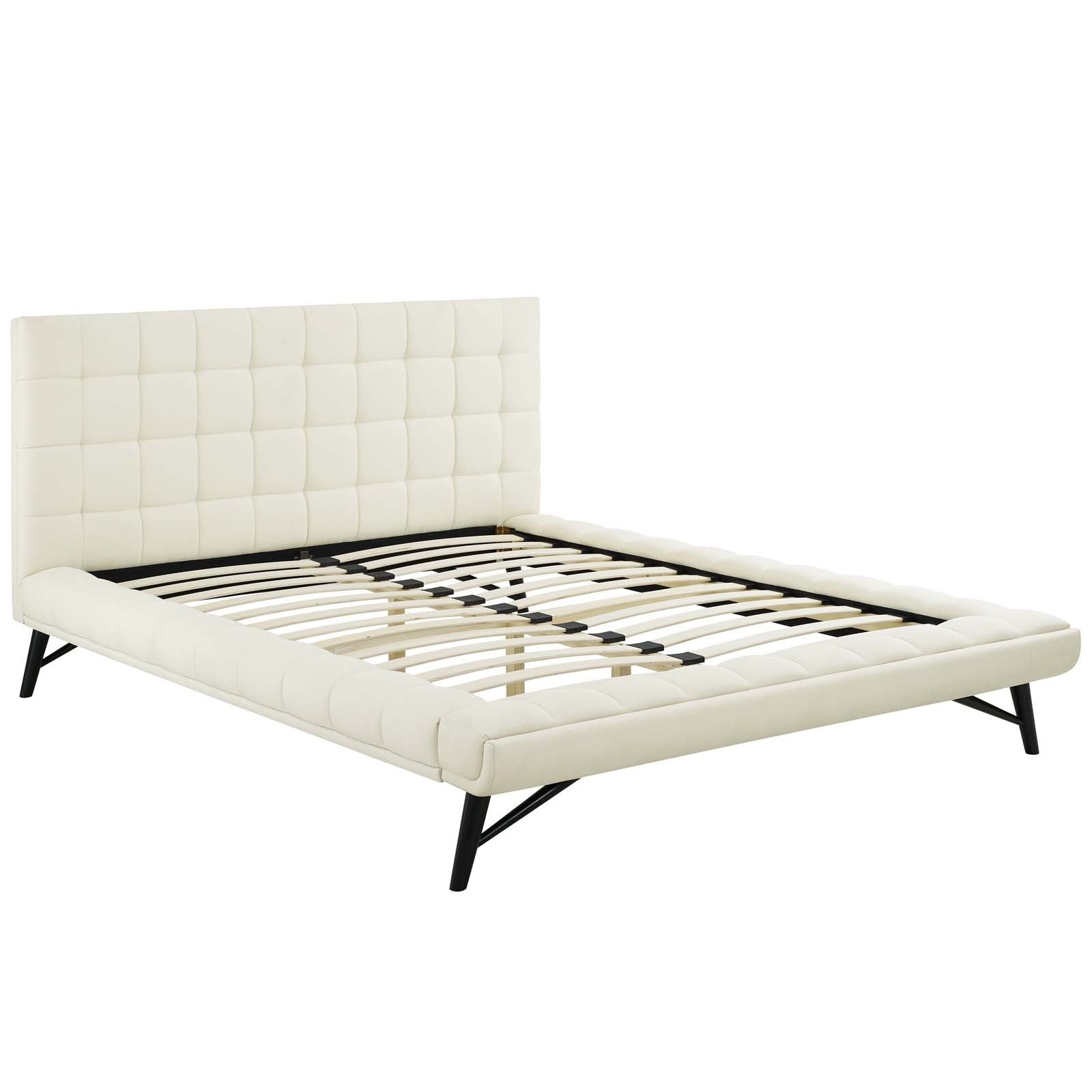 Modway Beds - Julia Biscuit Tufted Queen Bed Ivory