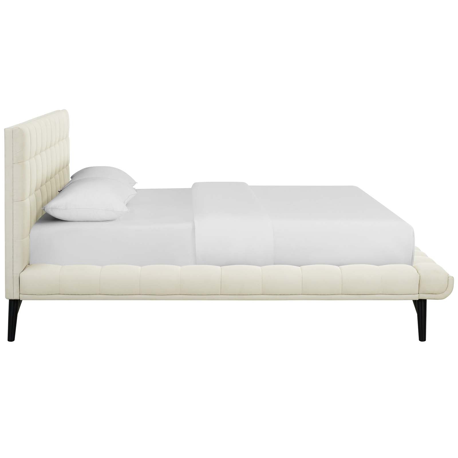 Modway Beds - Julia Biscuit Tufted Queen Bed Ivory