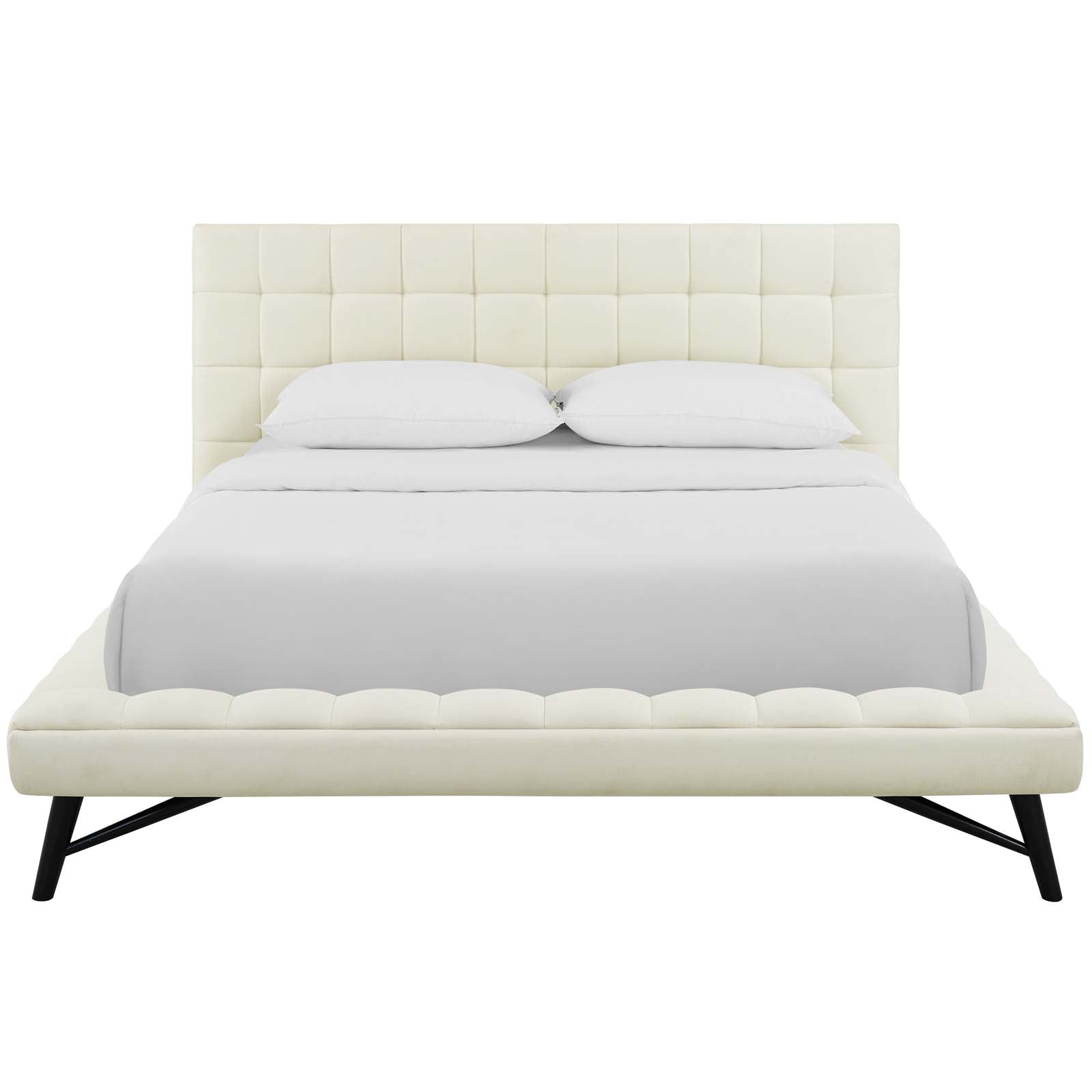 Modway Beds - Julia Biscuit Tufted Queen Bed Ivory