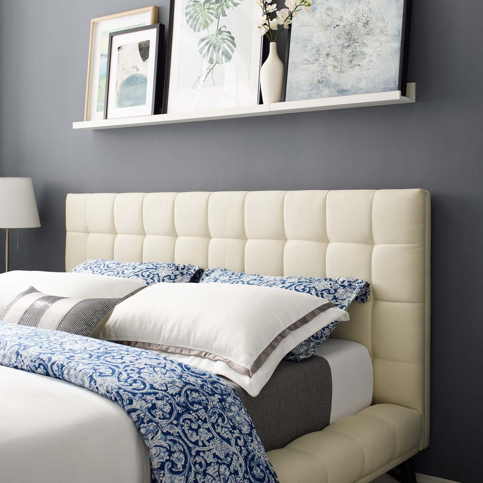 Modway Beds - Julia Biscuit Tufted Queen Bed Ivory