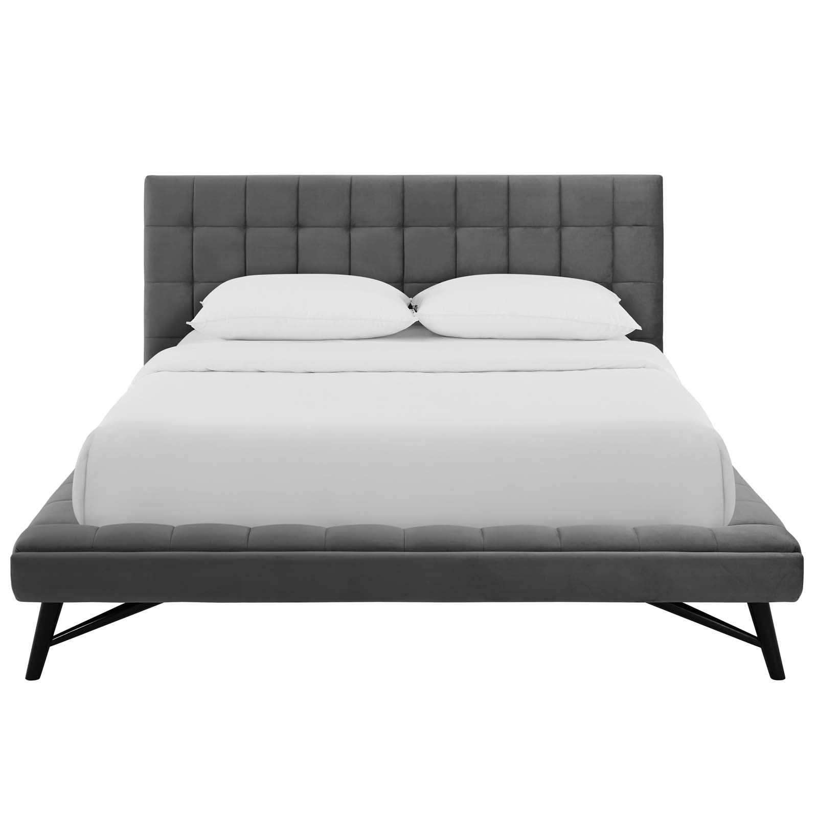 Modway Beds - Julia Velvet Queen Bed Gray