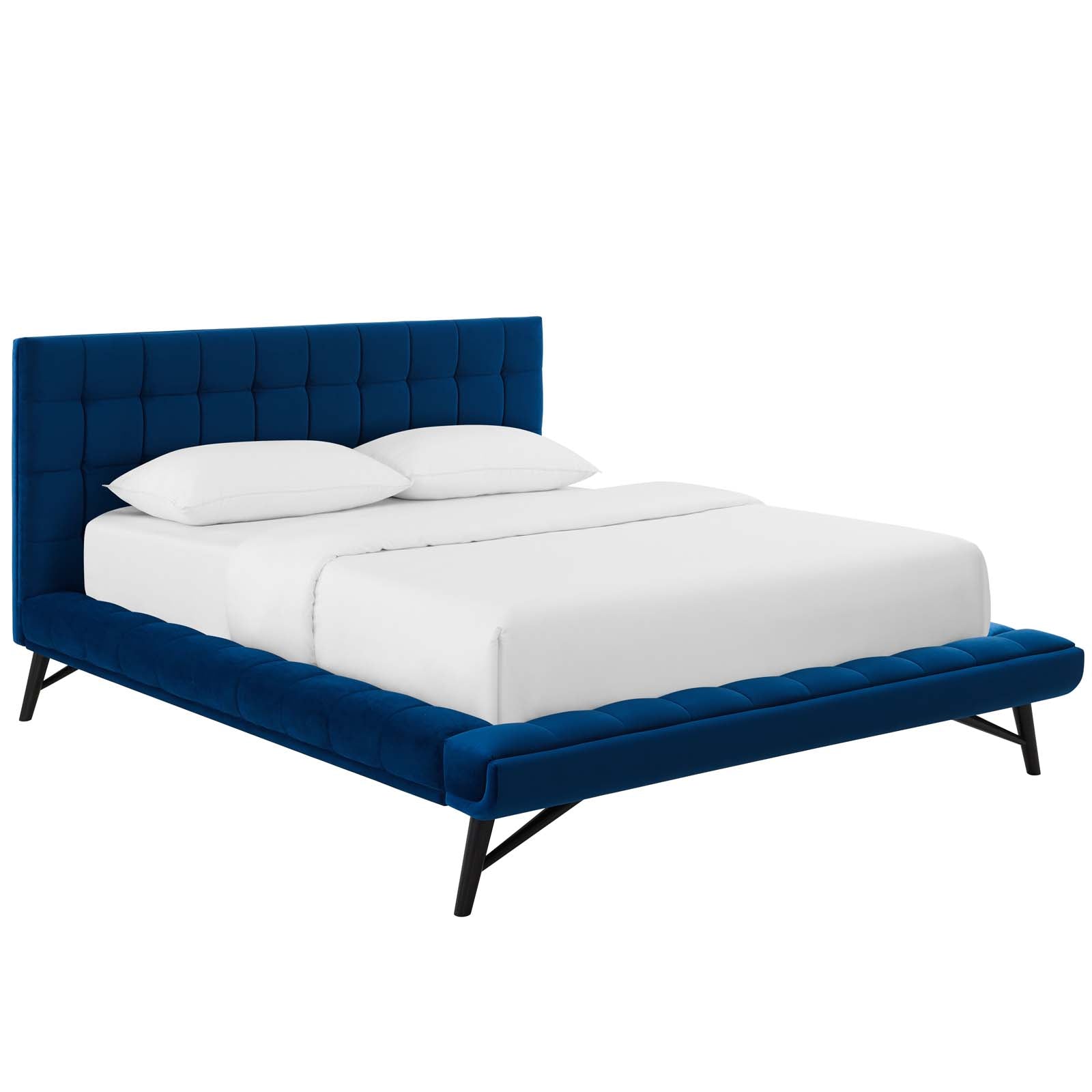 Modway Beds - Julia Biscuit Tufted Queen Bed Navy