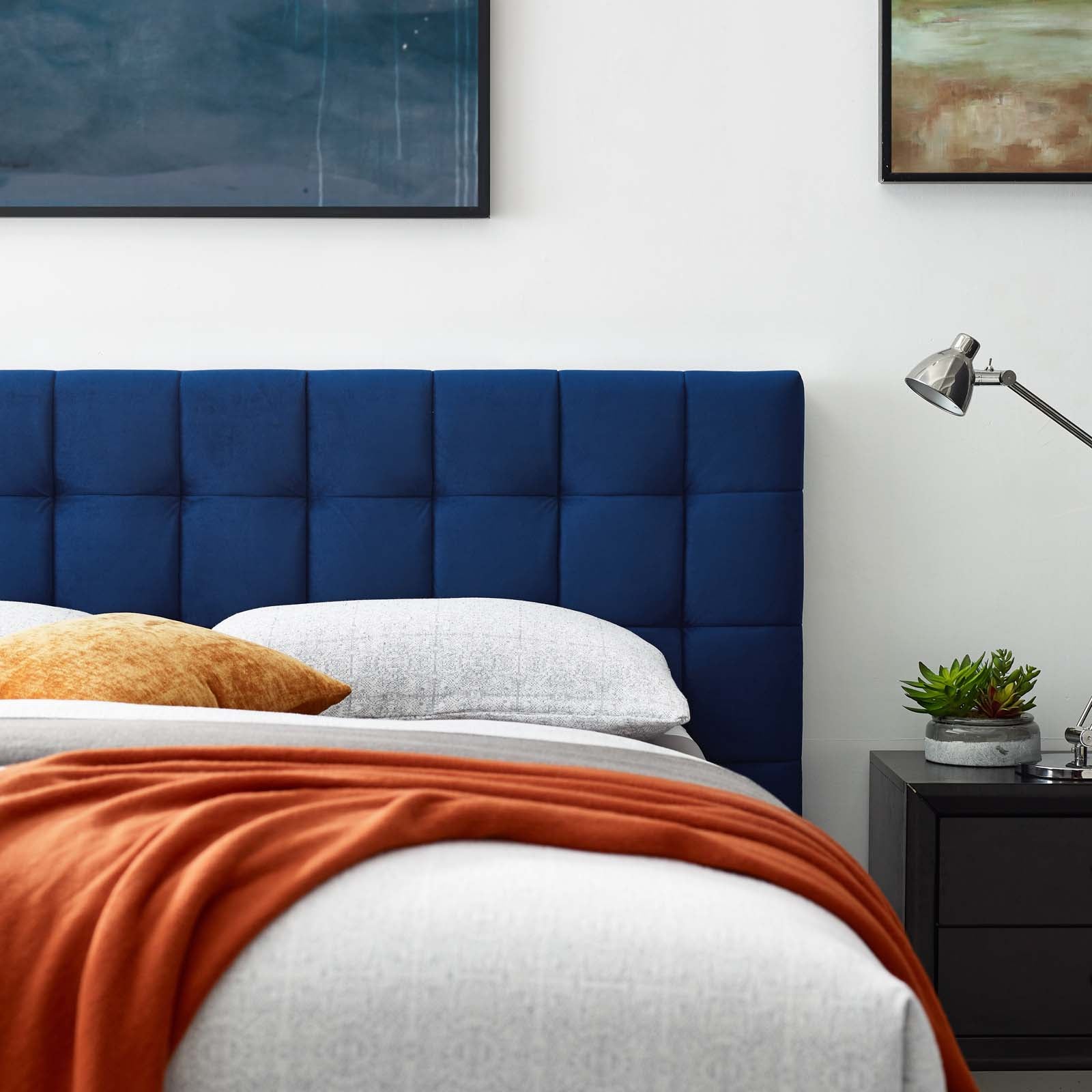 Modway Beds - Julia Biscuit Tufted Queen Bed Navy
