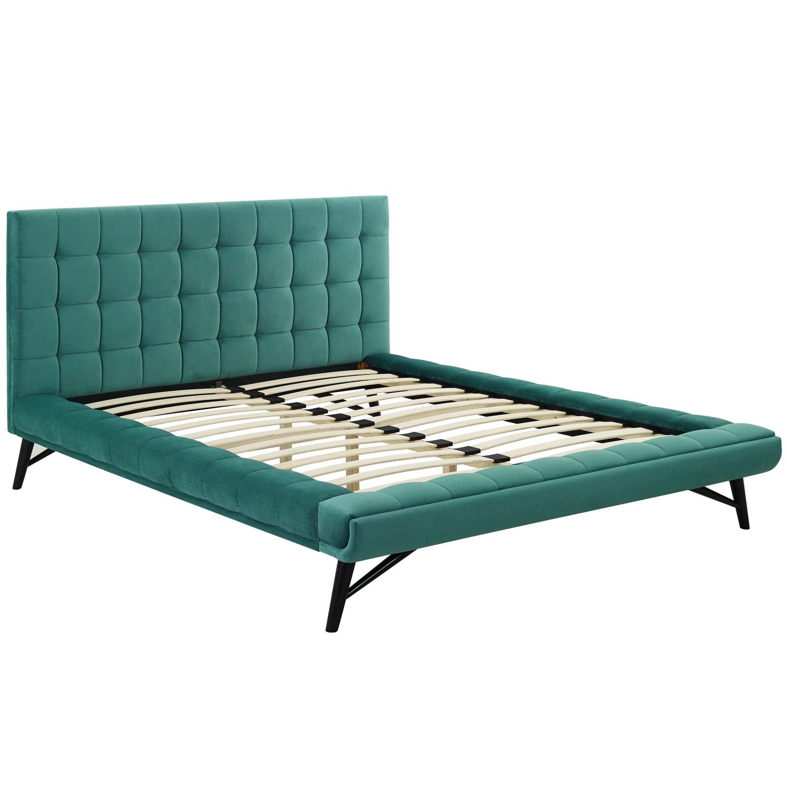 Modway Beds - Julia Biscuit Tufted Queen Bed Teal