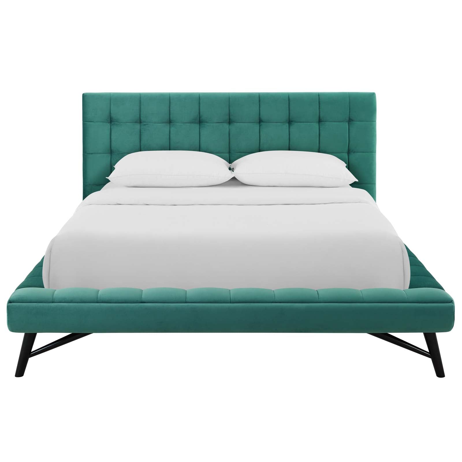 Modway Beds - Julia Biscuit Tufted Queen Bed Teal