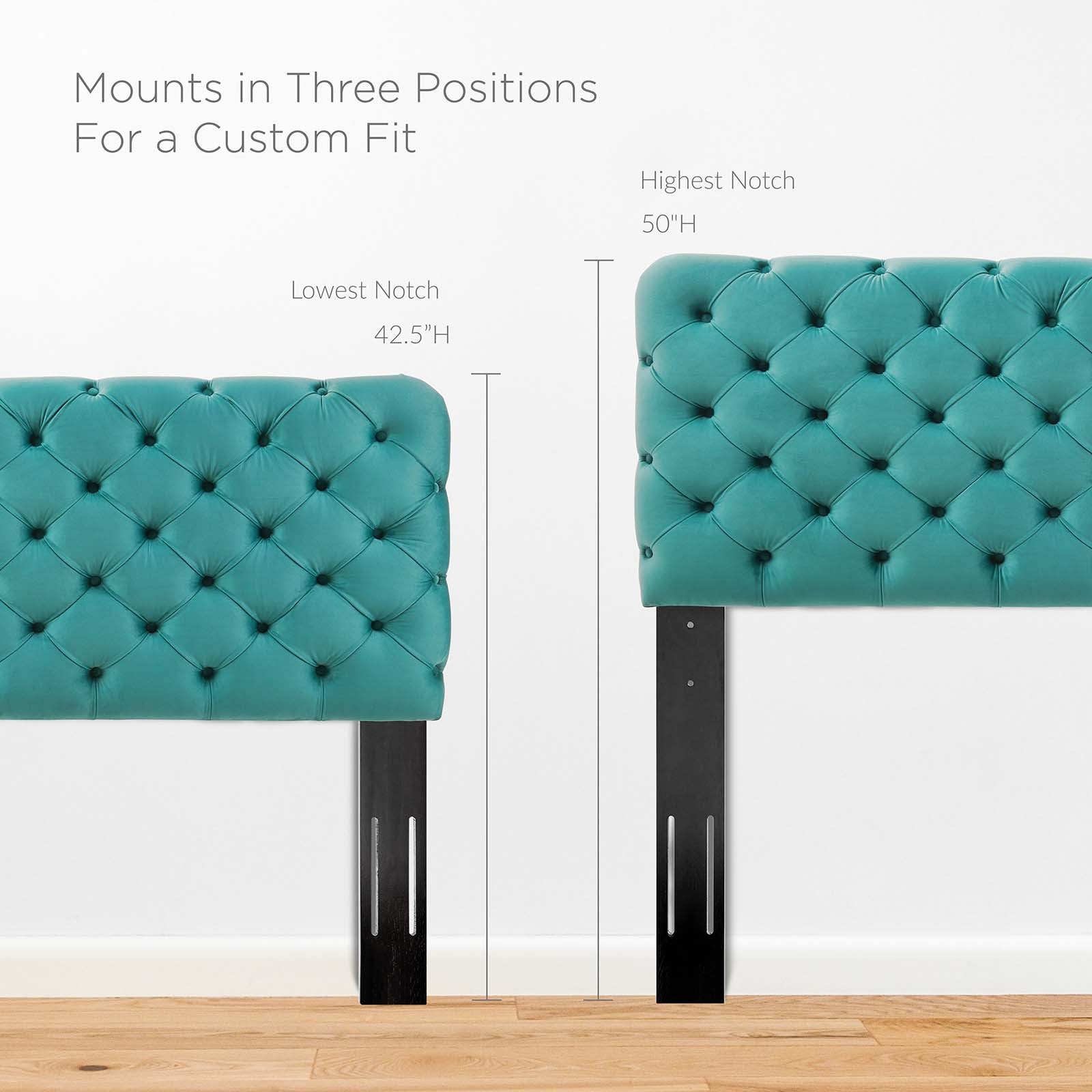 Modway Headboards - Lizzy Tufted Twin Headboard Teal