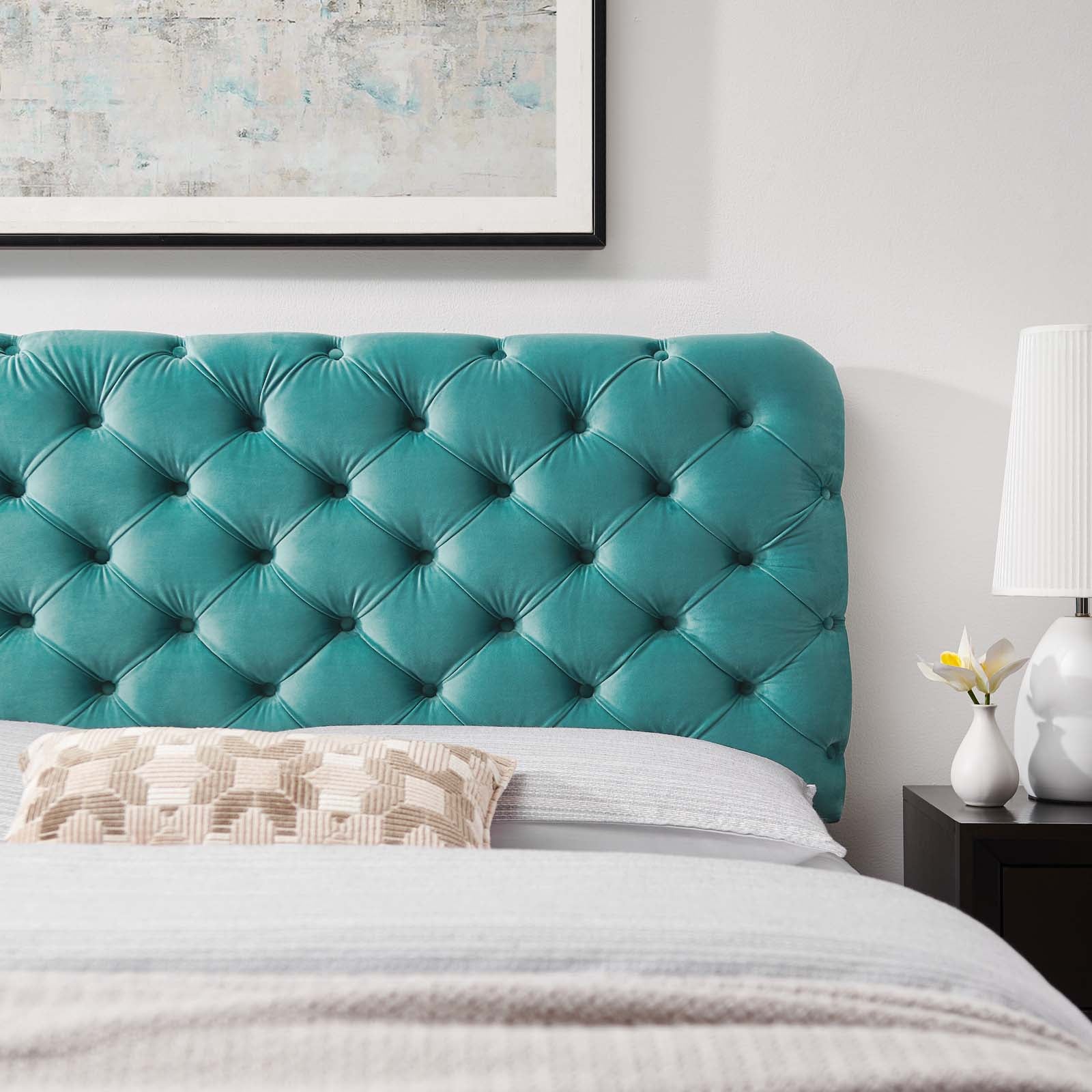 Modway Headboards - Lizzy Tufted Twin Headboard Teal