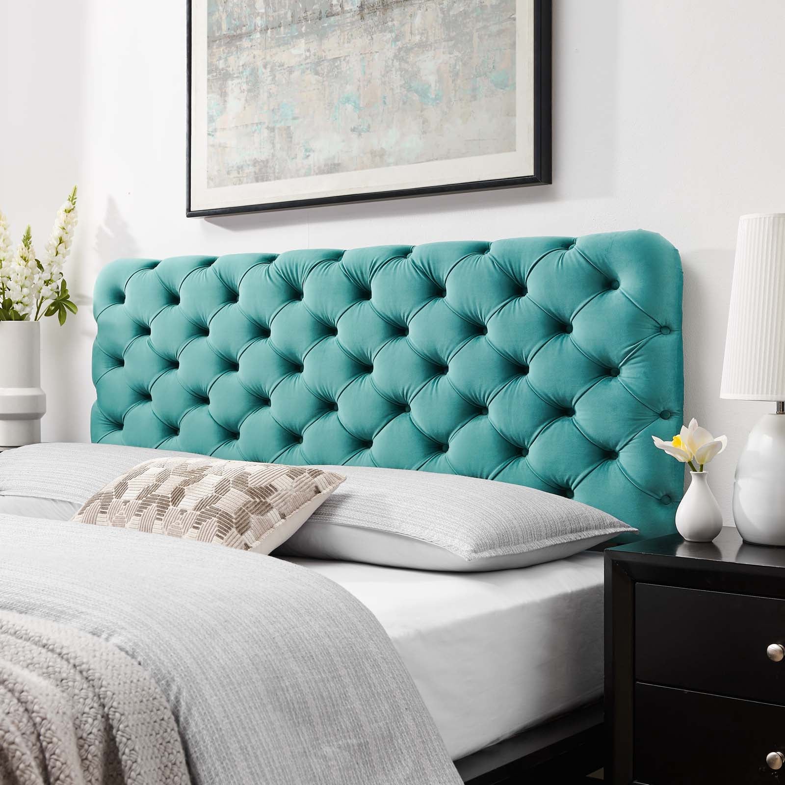 Modway Headboards - Lizzy Tufted Twin Headboard Teal