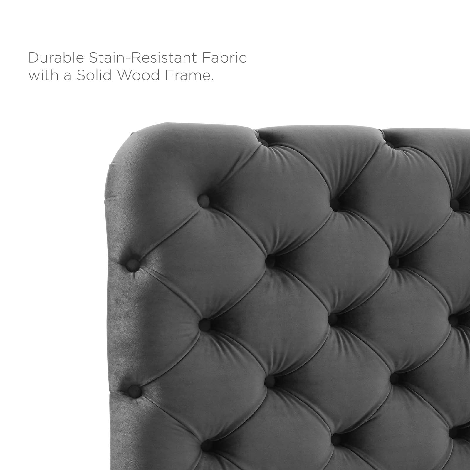 Modway Headboards - Lizzy Tufted Full/Queen Performance Velvet Headboard Charcoal