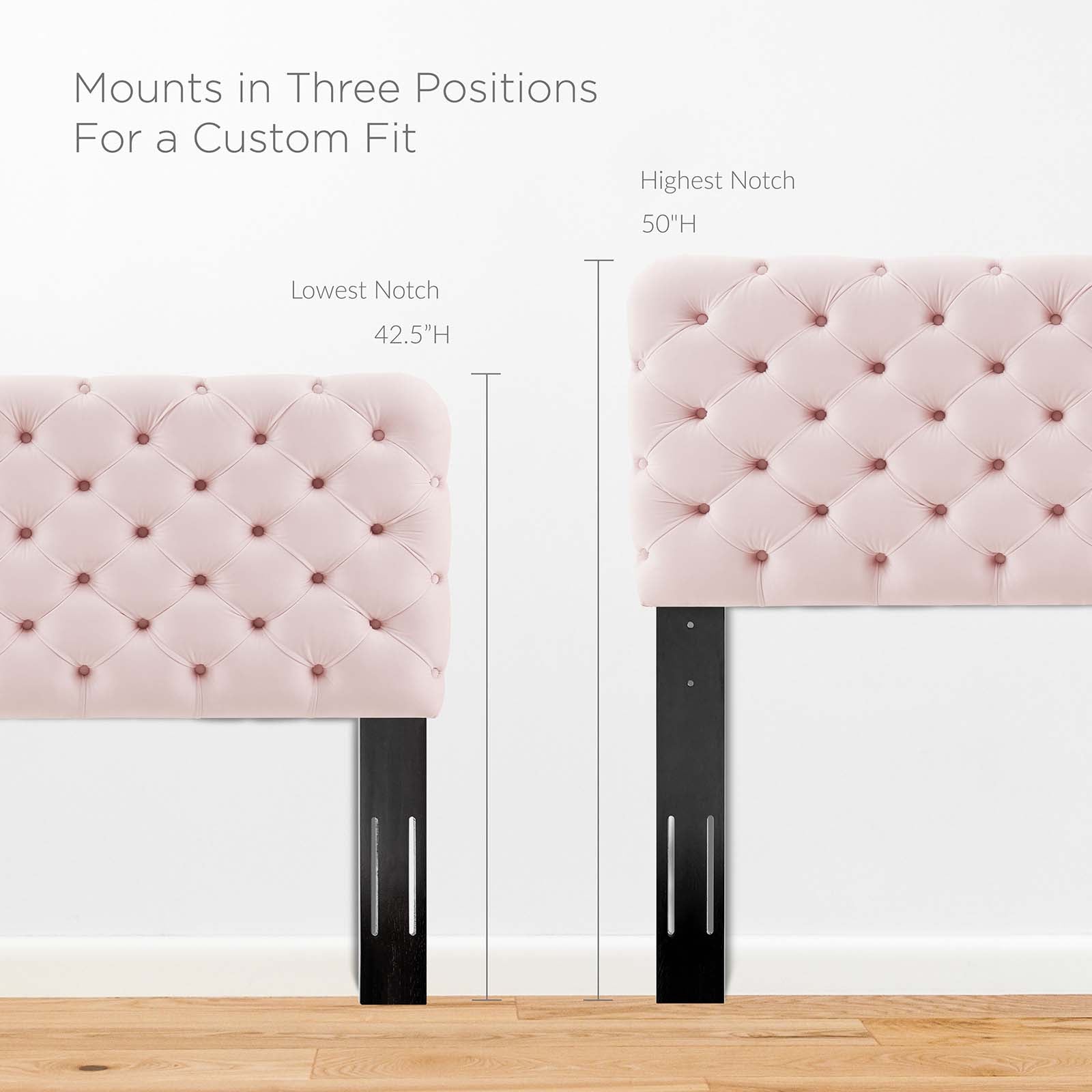 Modway Headboards - Lizzy Tufted Full/Queen Performance Velvet Headboard Pink