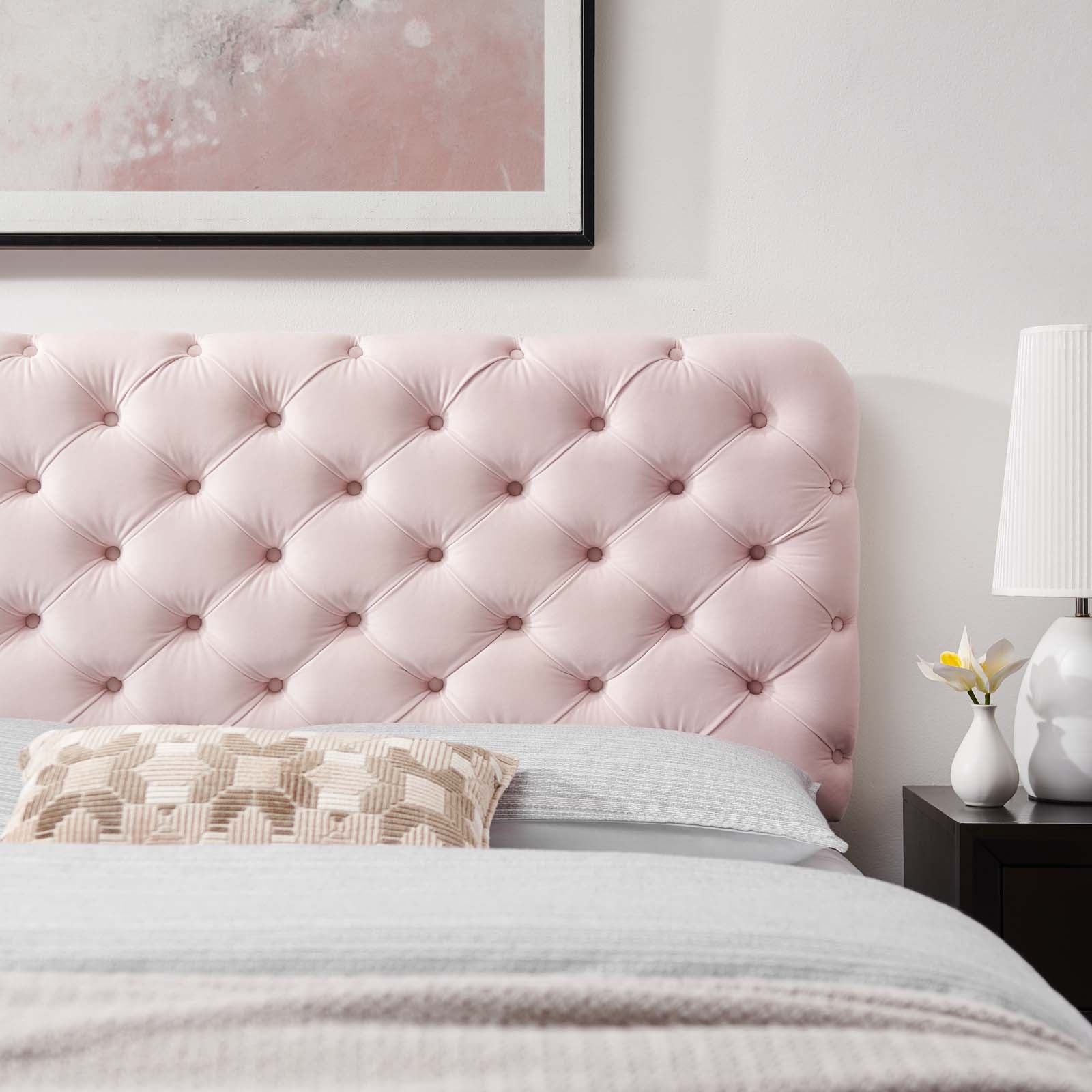 Modway Headboards - Lizzy Tufted Full/Queen Performance Velvet Headboard Pink