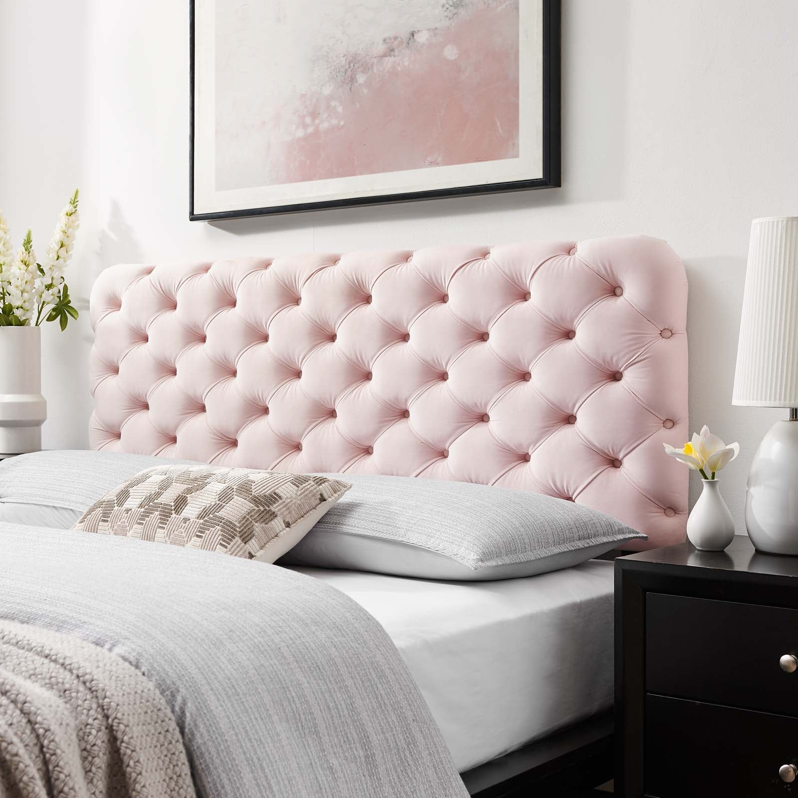 Modway Headboards - Lizzy Tufted Full/Queen Performance Velvet Headboard Pink
