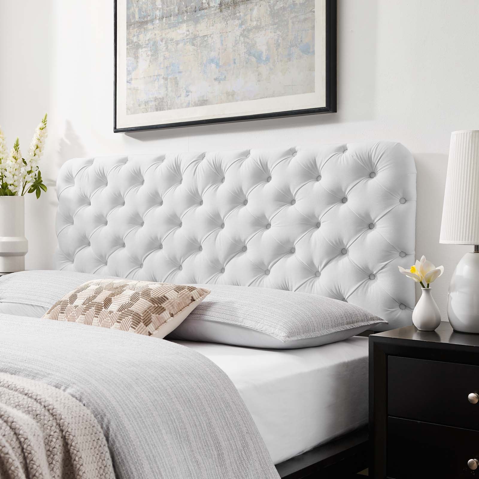 Modway Headboards - Lizzy Tufted Full/Queen Performance Velvet Headboard White