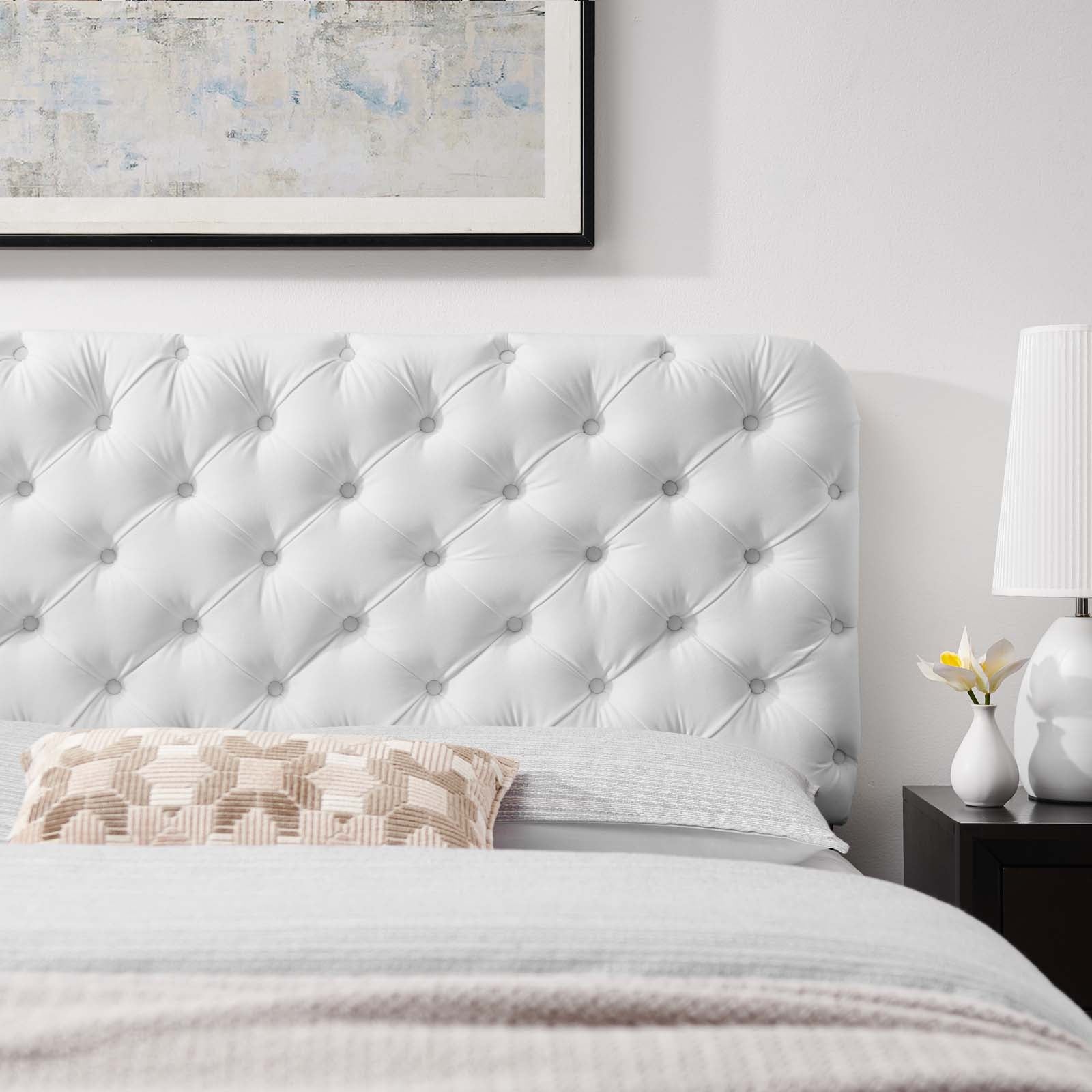 Modway Headboards - Lizzy Tufted King/California King Performance Velvet Headboard White