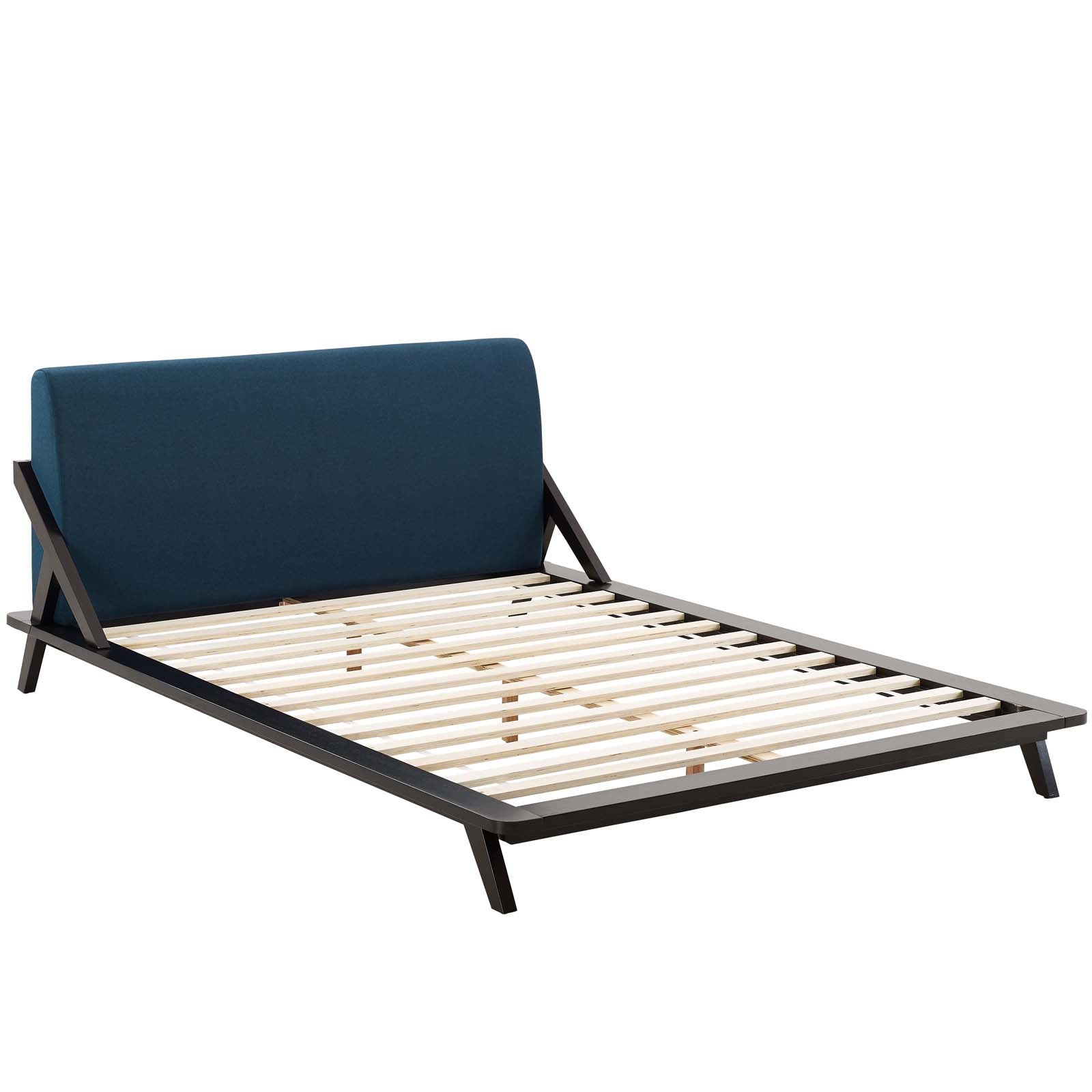 Modway Beds - Luella Queen Upholstered Fabric Platform Bed Cappuccino Blue