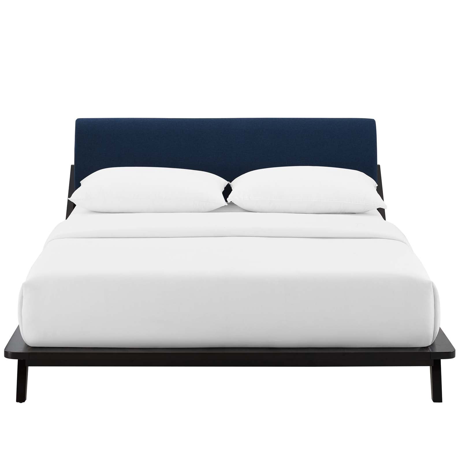 Modway Beds - Luella Queen Upholstered Fabric Platform Bed Cappuccino Blue