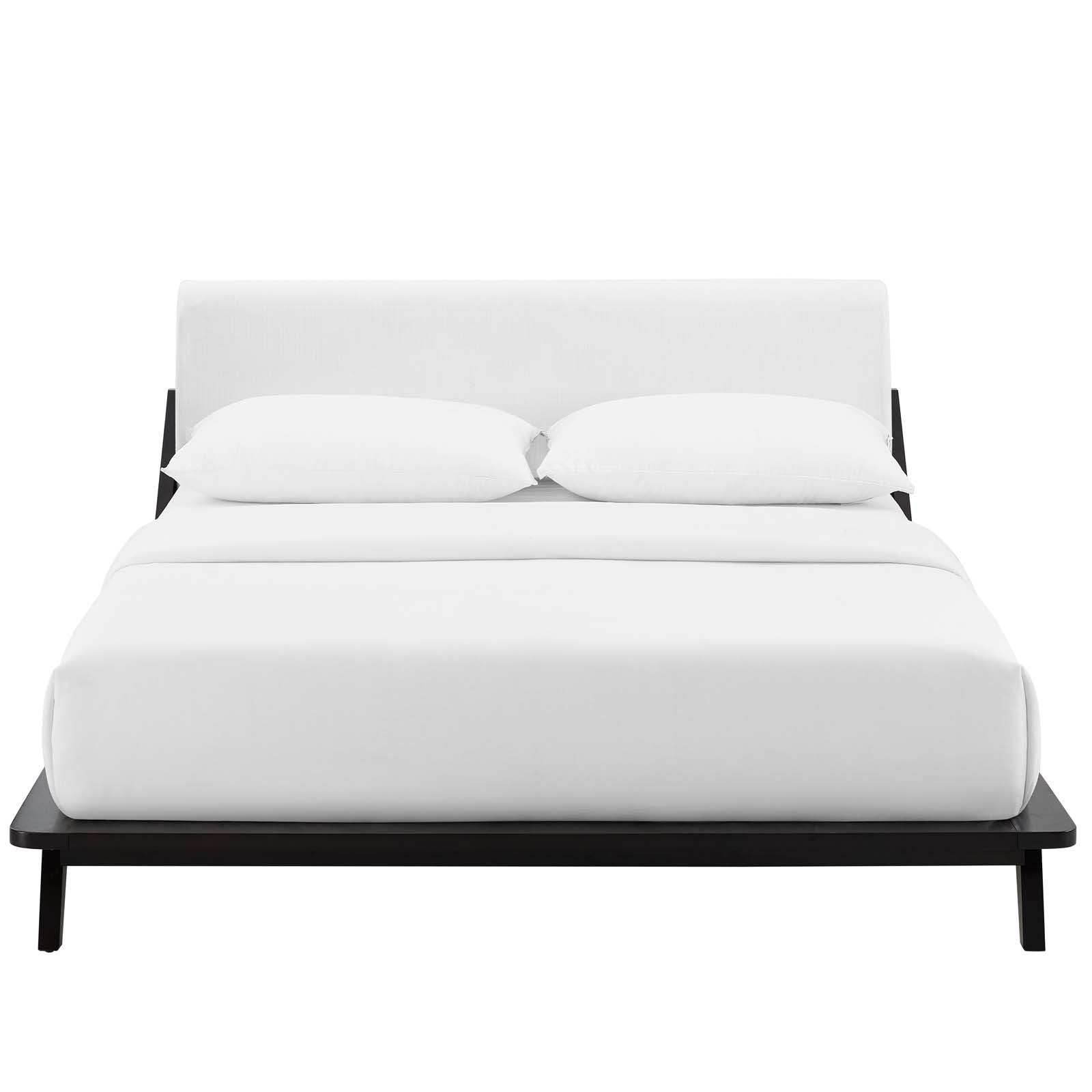 Modway Beds - Luella Queen Upholstered Fabric Platform Bed Cappuccino White