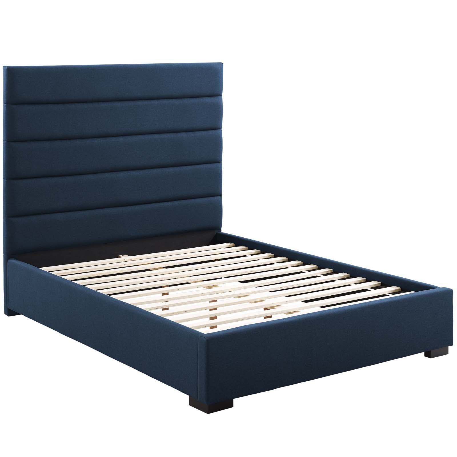 Modway Beds - Genevieve Queen Upholstered Fabric Platform Bed Blue
