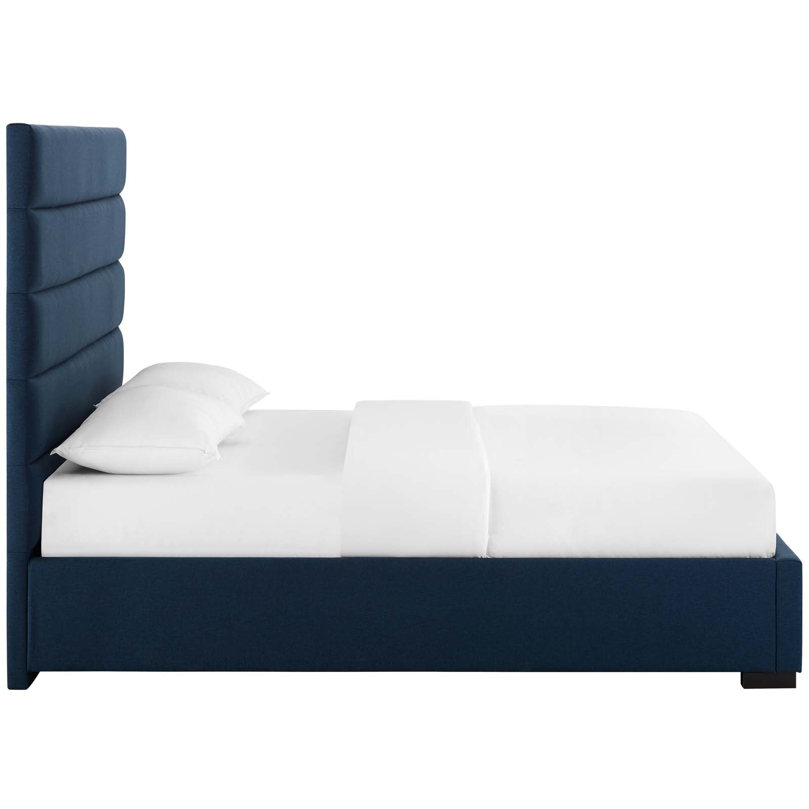Modway Beds - Genevieve Queen Upholstered Fabric Platform Bed Blue