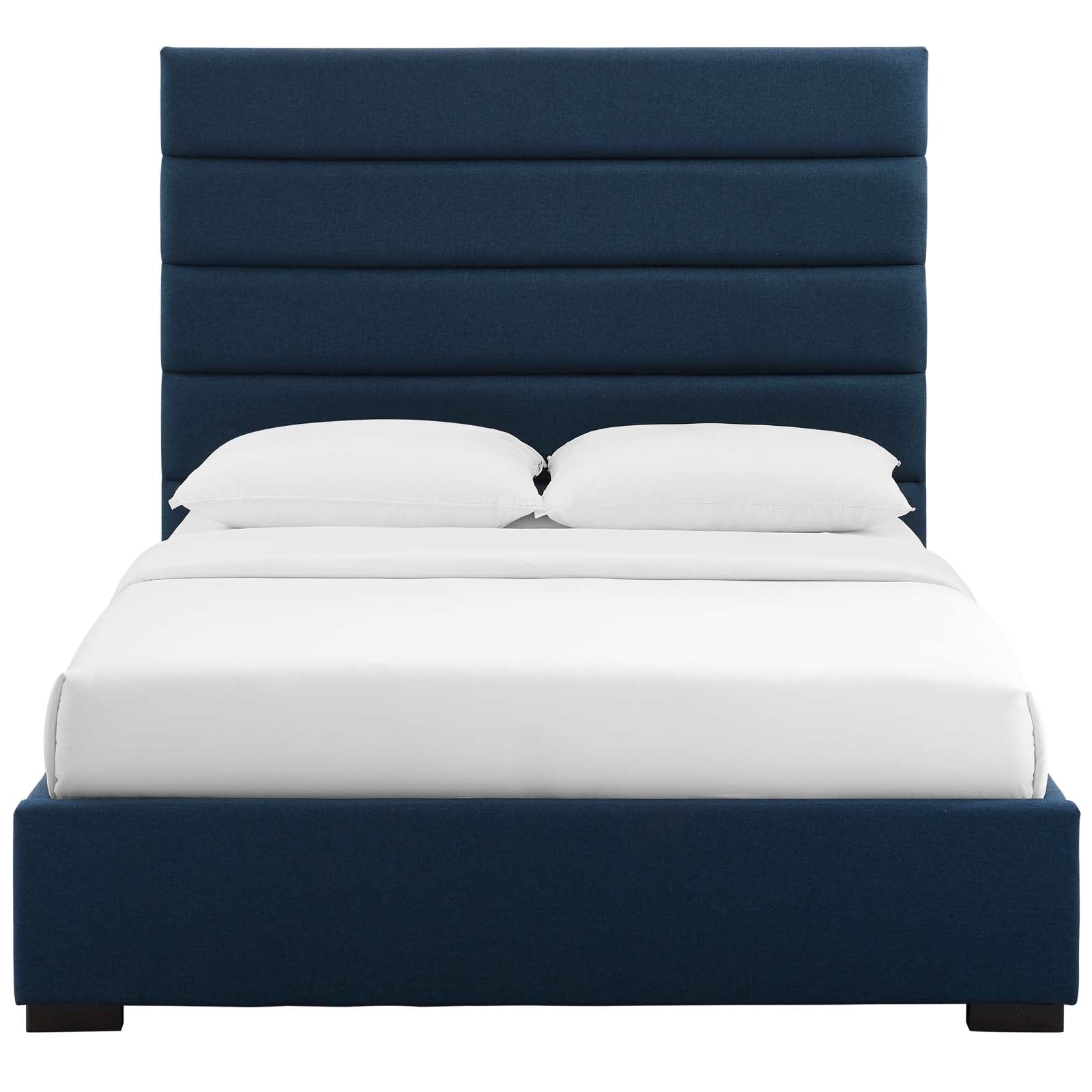 Modway Beds - Genevieve Queen Upholstered Fabric Platform Bed Blue