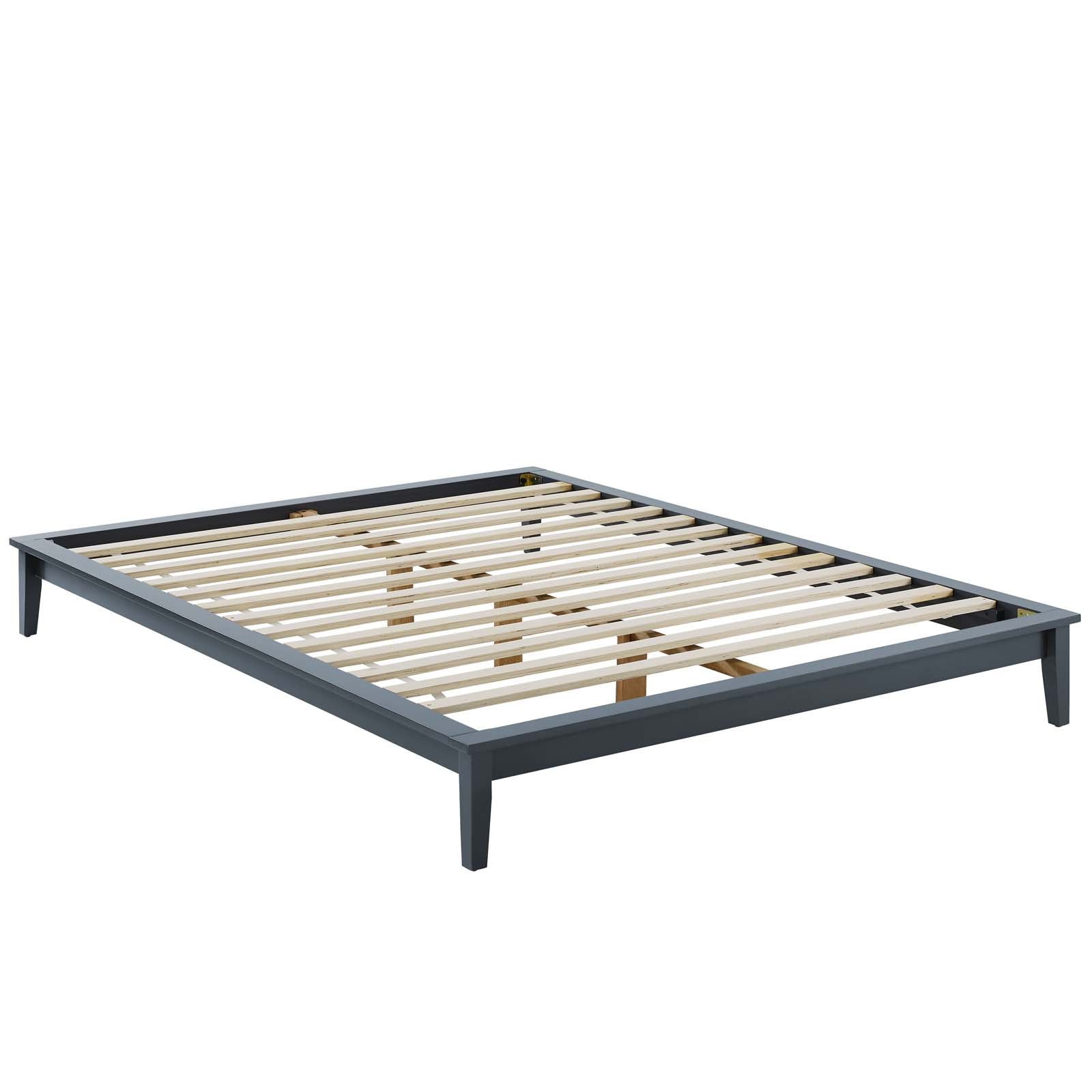 Modway Beds - Lodge Queen Wood Platform Bed Frame Gray