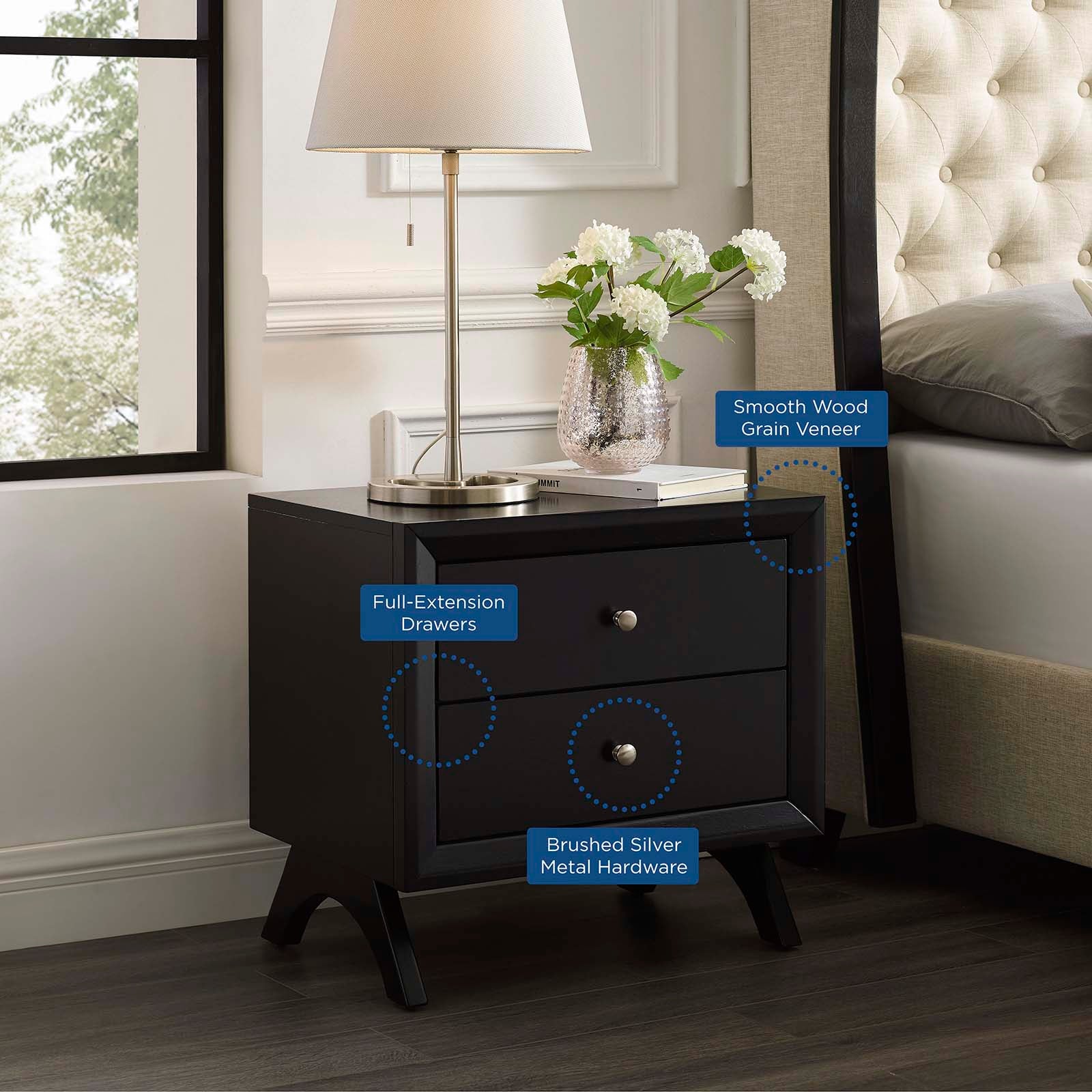 Modway Nightstands & Side Tables - Providence Nightstand Walnut