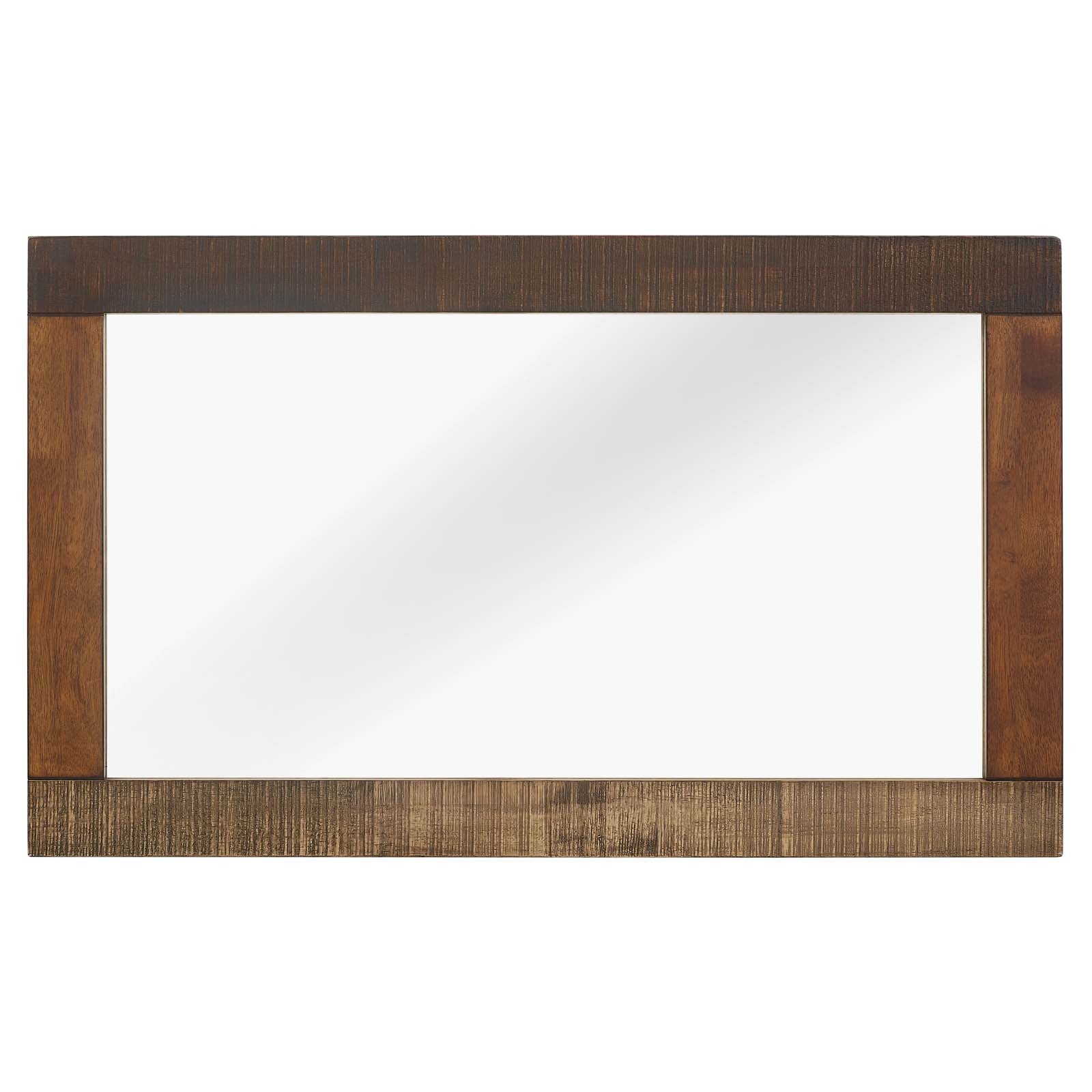 Modway Mirrors - Arwen Rustic Wood Frame Mirror Walnut