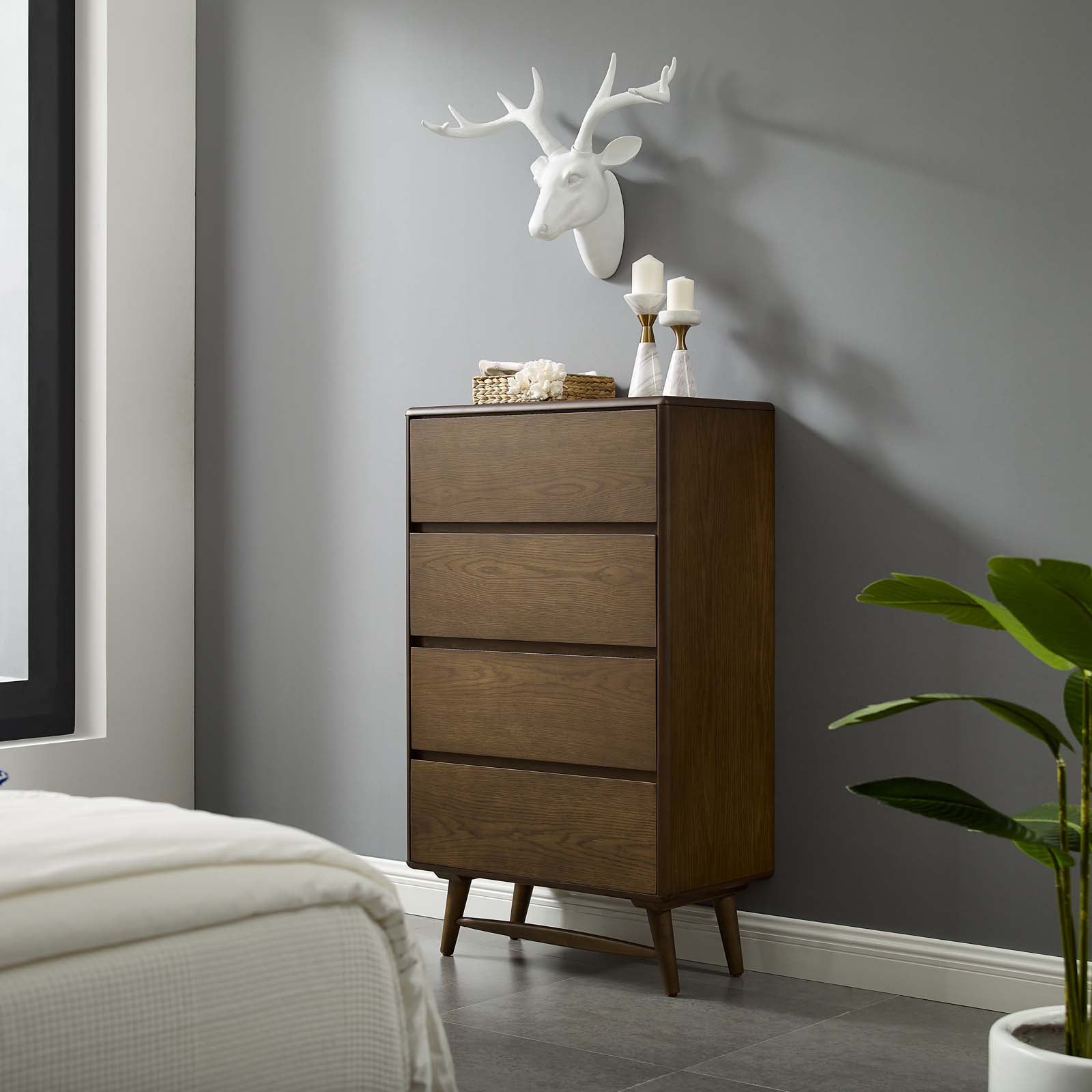 Modway Chest of Drawers - Talwyn Wood Chest Chestnut