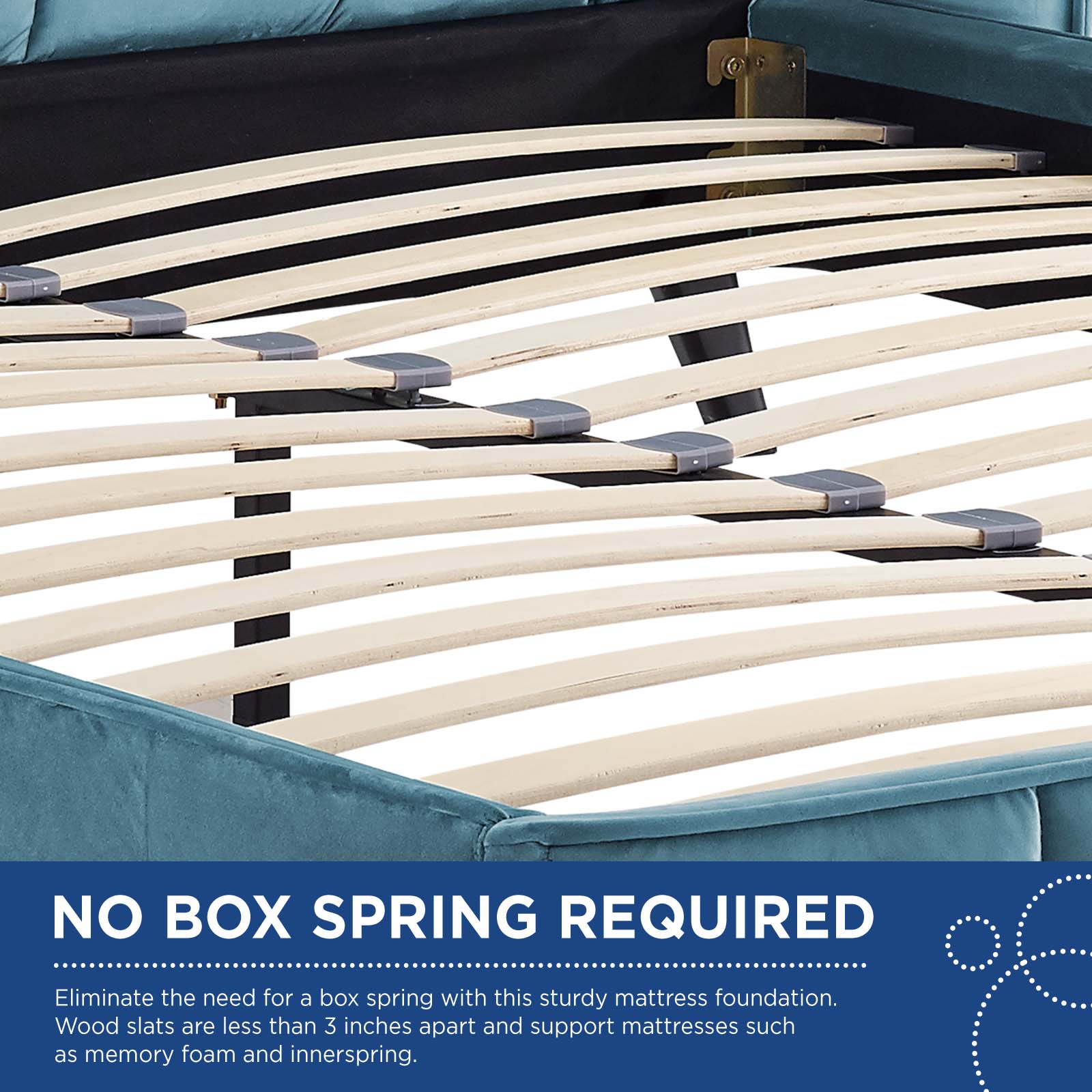 Modway Beds - Makenna Queen Performance Velvet Platform Bed Sea