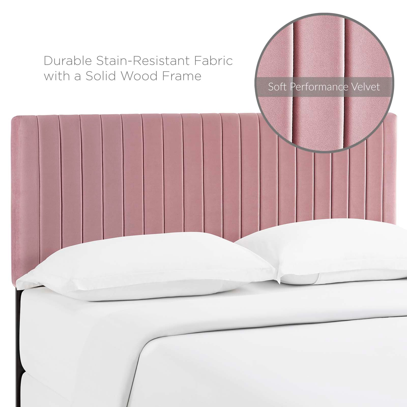 Modway Headboards - Keira Full / Queen Performance Velvet Headboard Dusty Rose