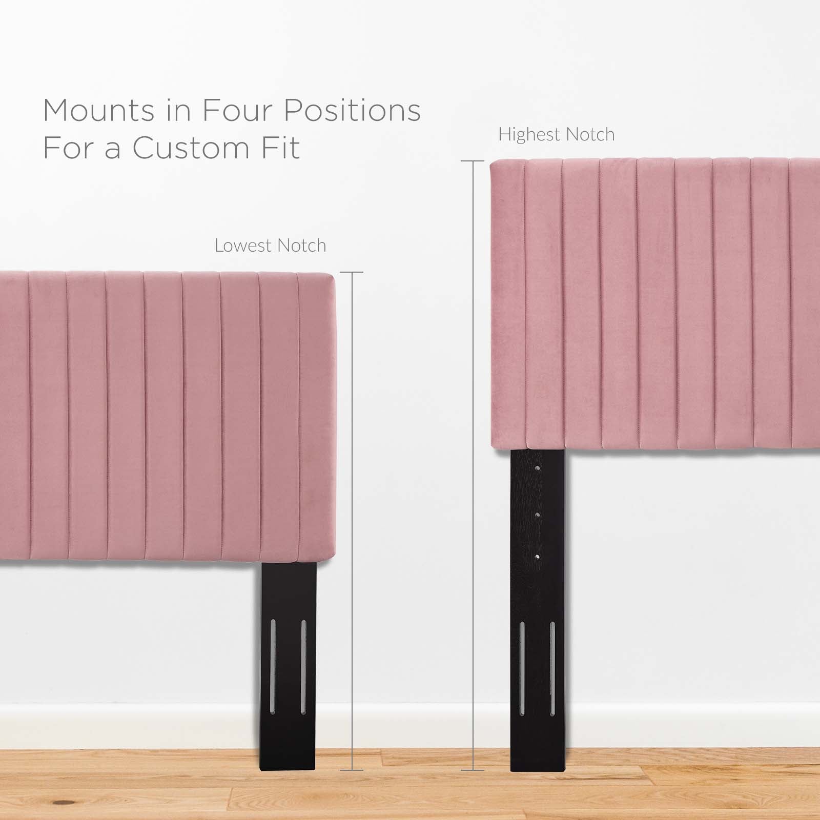 Modway Headboards - Keira Full / Queen Performance Velvet Headboard Dusty Rose