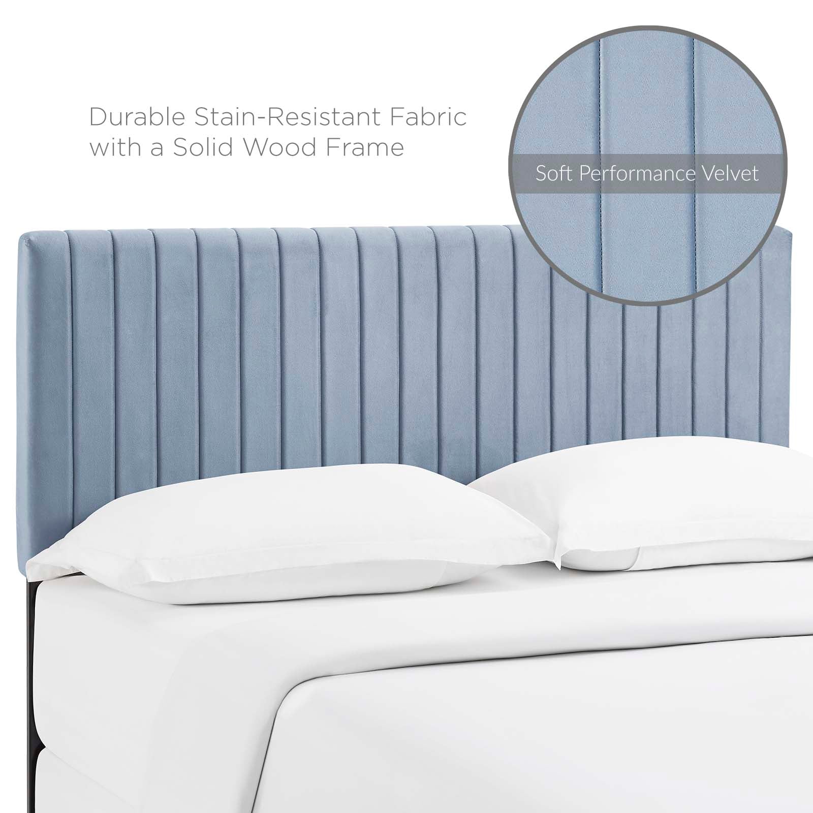 Modway Headboards - Keira Full / Queen Performance Velvet Headboard Light Blue