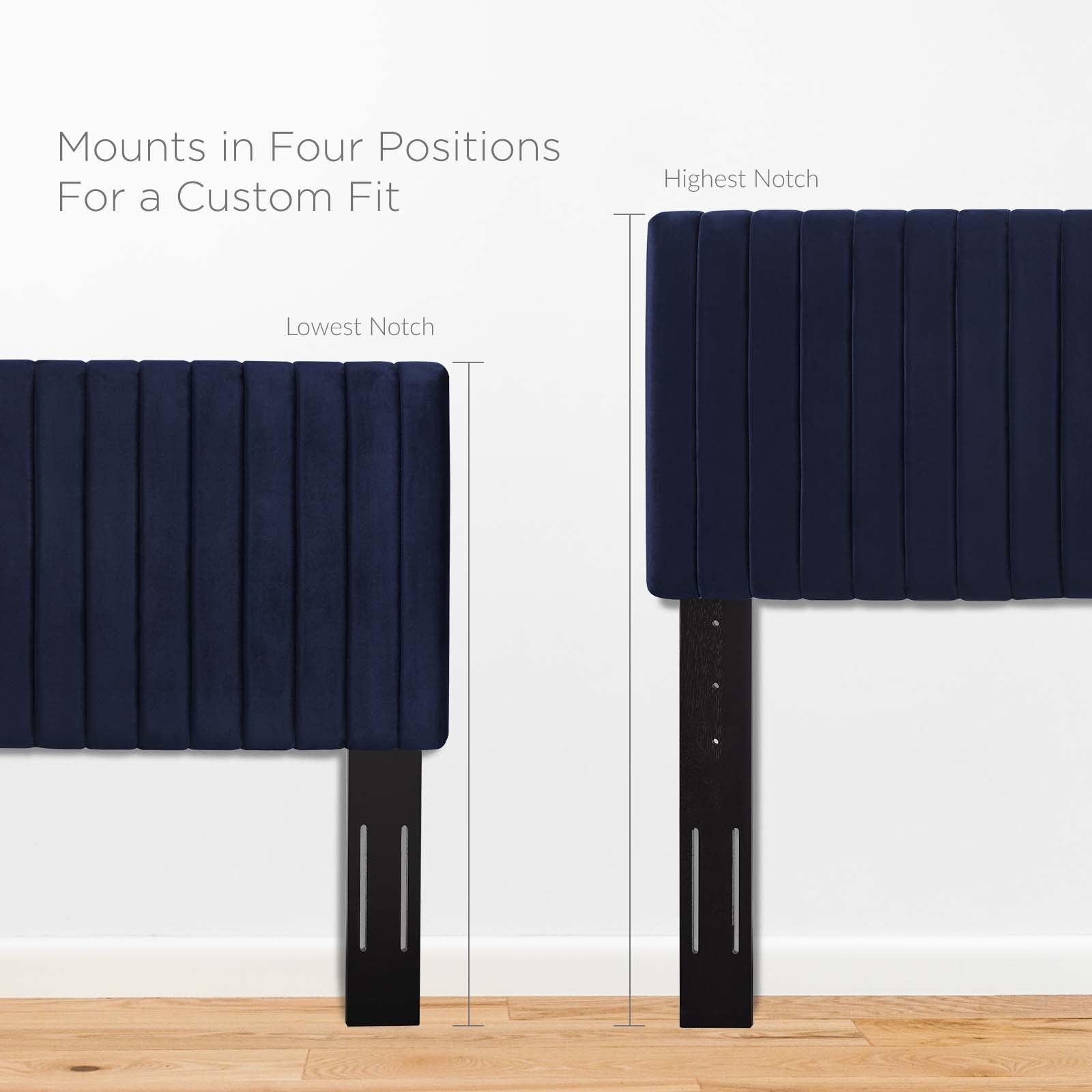 Modway Headboards - Keira Full / Queen Performance Velvet Headboard Midnight Blue
