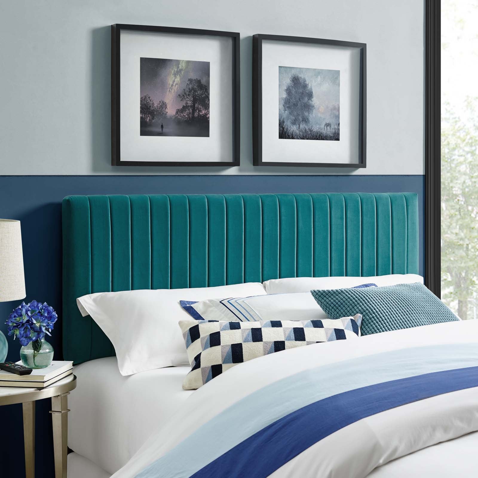 Modway Headboards - Keira Full / Queen Performance Velvet Headboard Teal