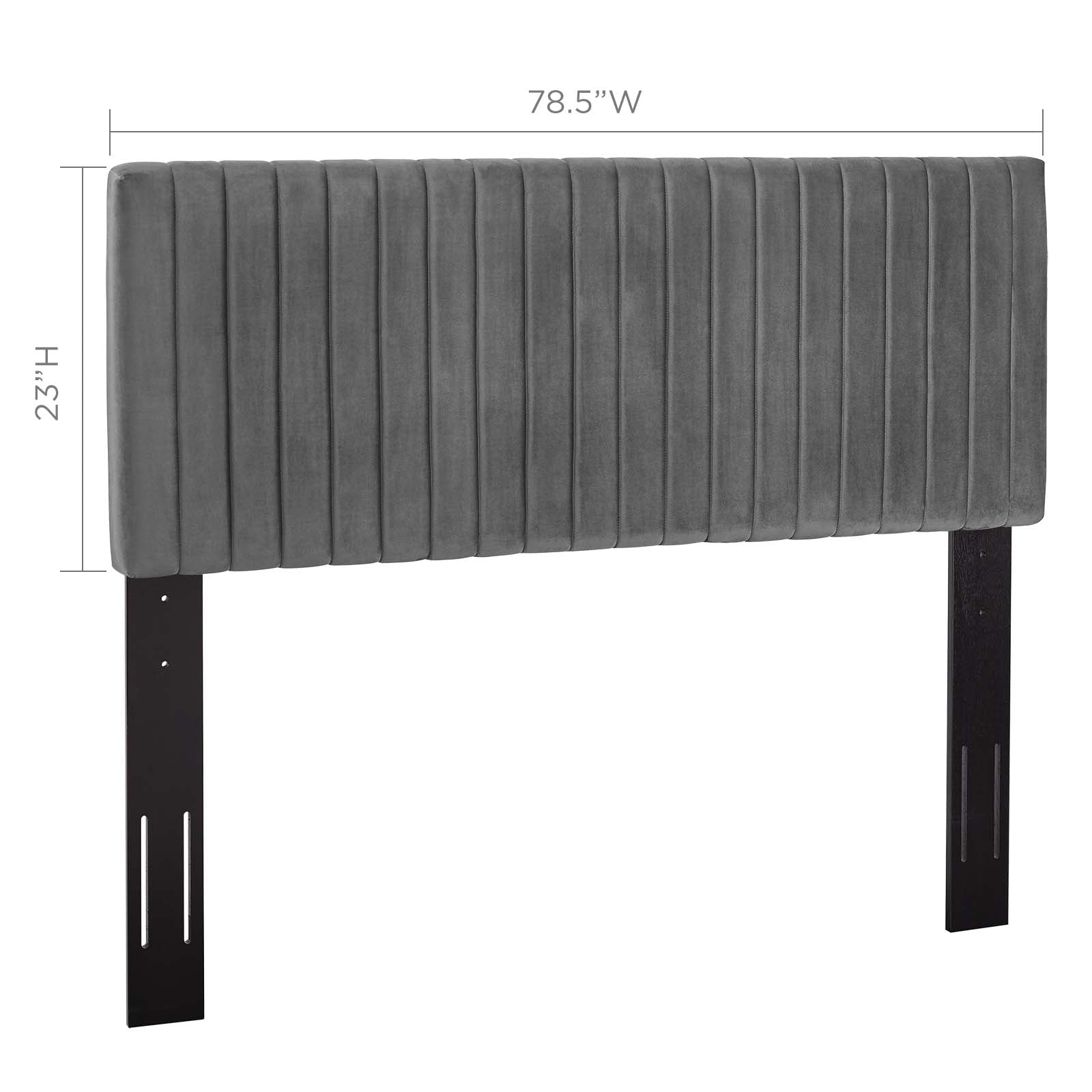 Modway Headboards - Keira King/California King Performance Velvet Headboard Gray
