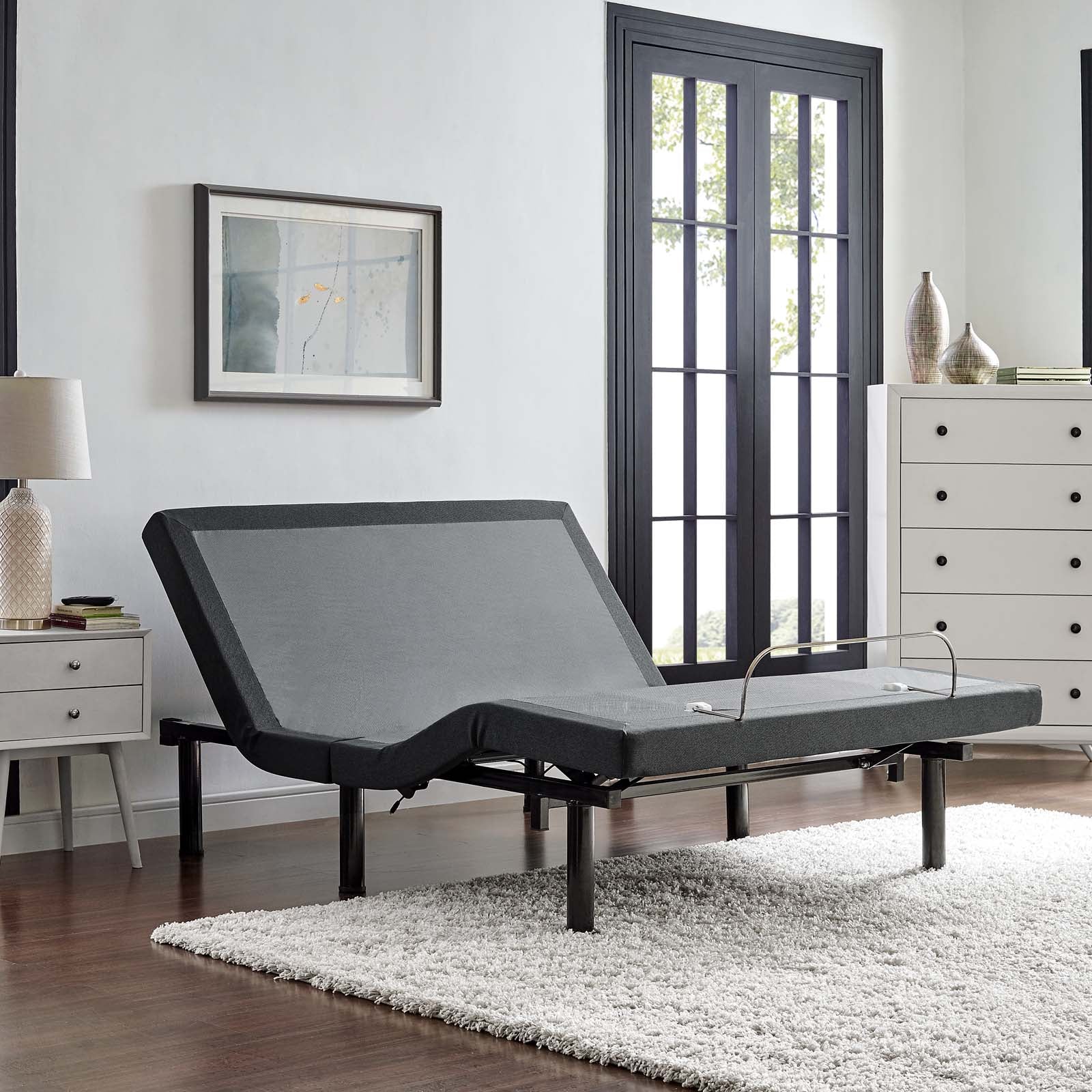 Modway Beds - Transform Adjustable Queen Wireless Remote Bed Base Gray