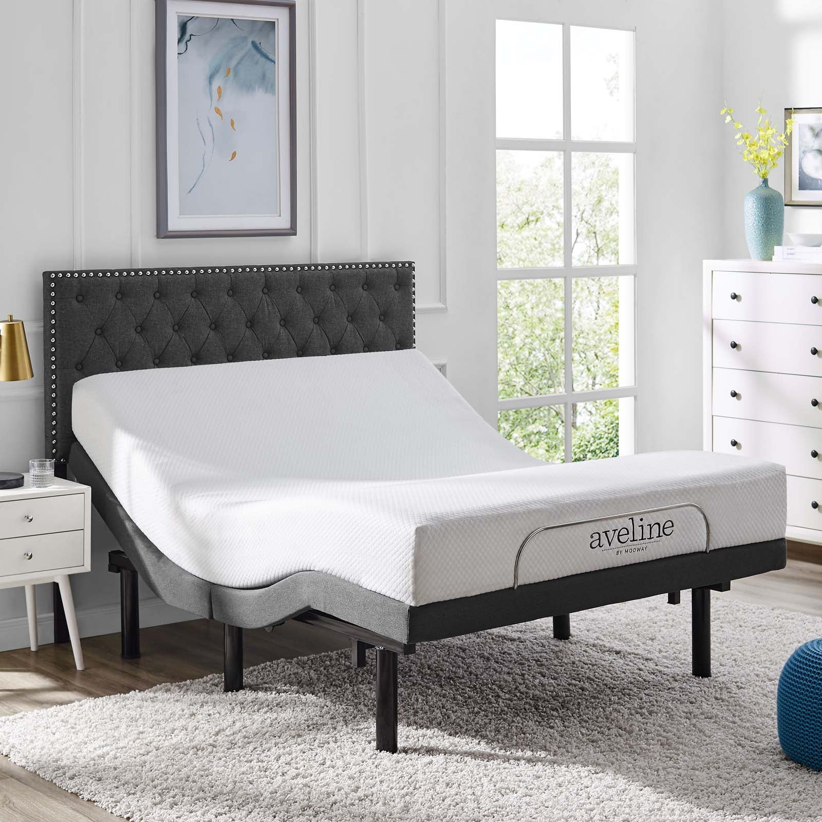 Modway Beds - Transform Adjustable Queen Wireless Remote Bed Base Gray