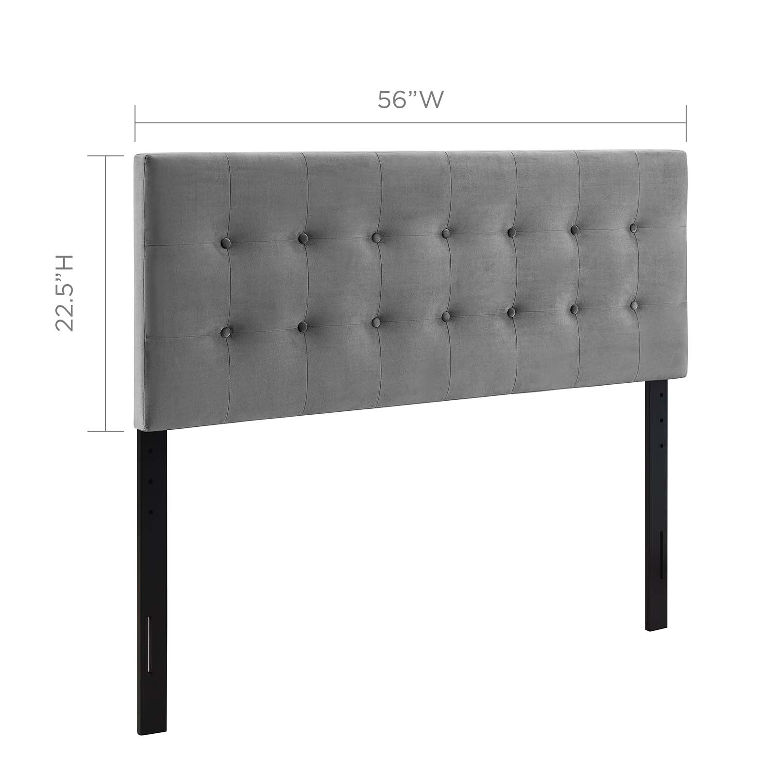 Modway Headboards - Emily Full Biscuit Tufted Performance Velvet Headboard Gray