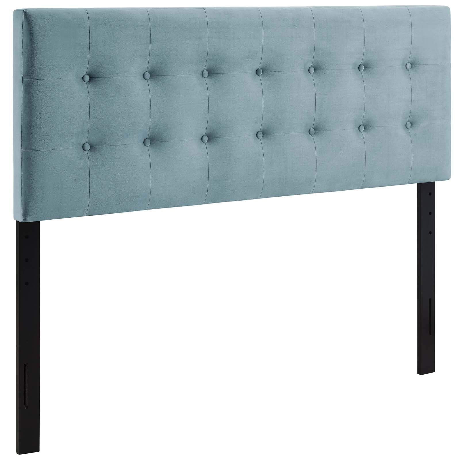 Modway Headboards - Emily Queen Biscuit Tufted Performance Velvet Headboard Light Blue