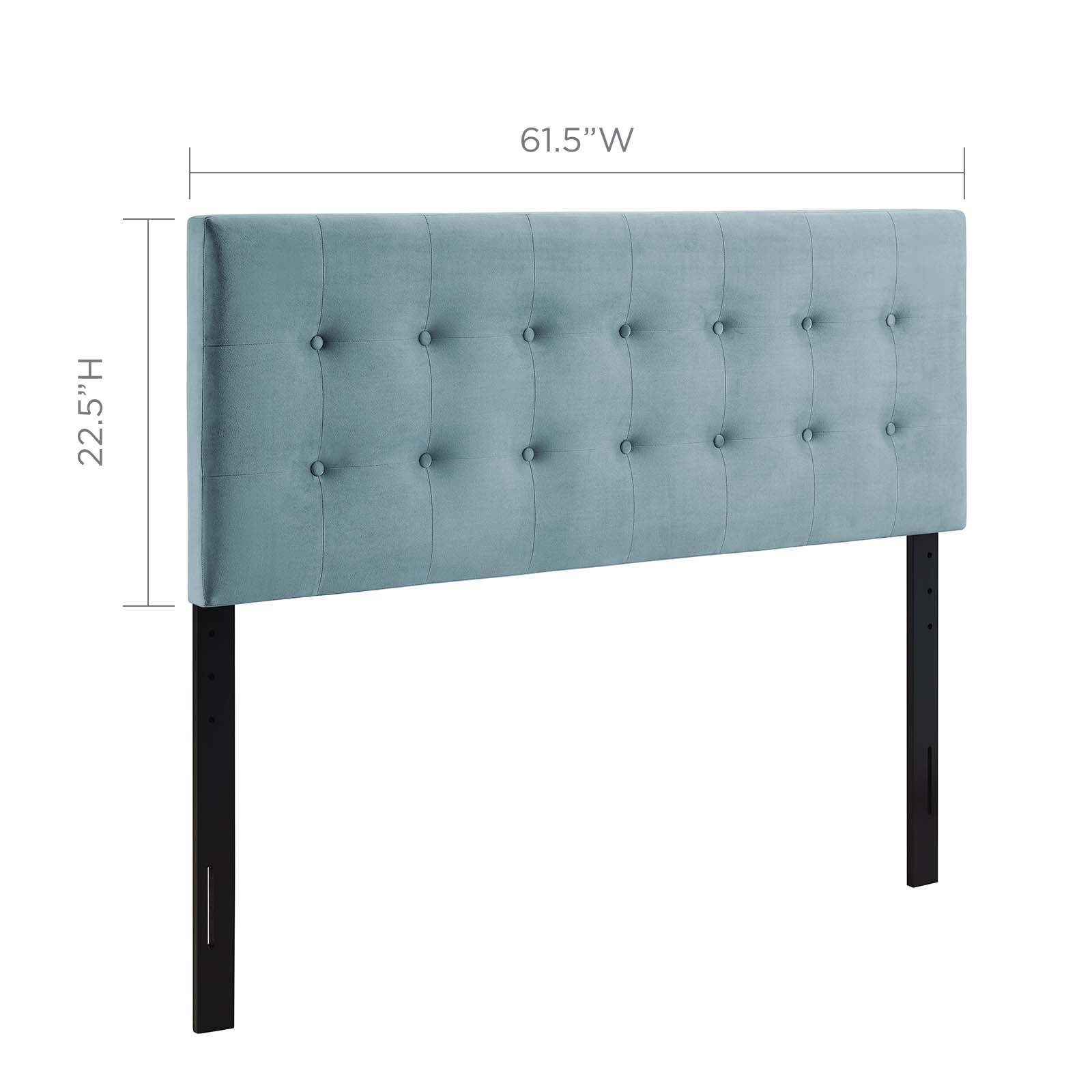 Modway Headboards - Emily Queen Biscuit Tufted Performance Velvet Headboard Light Blue